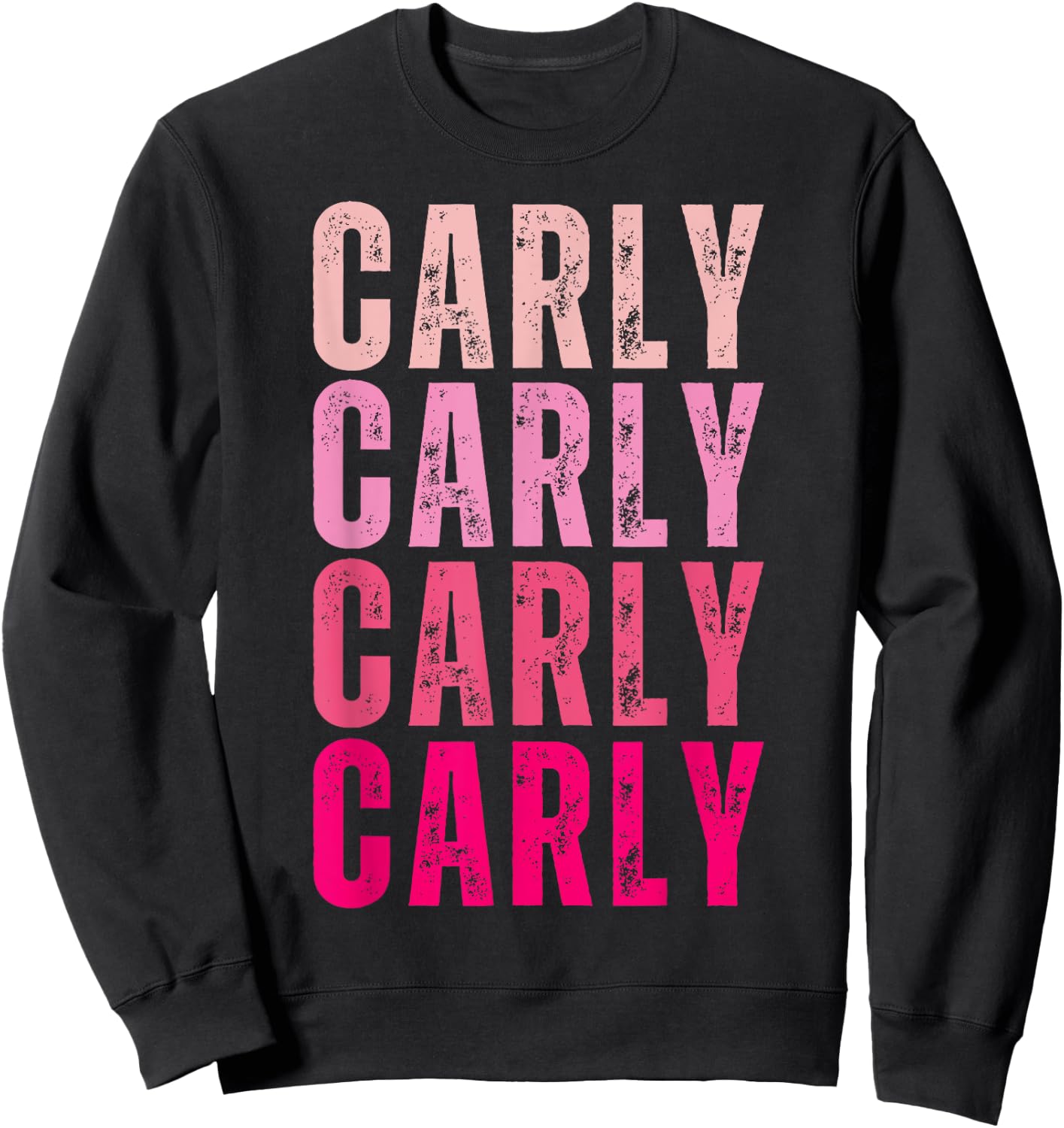 Personalized Name Carly I Love Carly 70's Vintage Sweatshirt - Sweatshirt | Black
