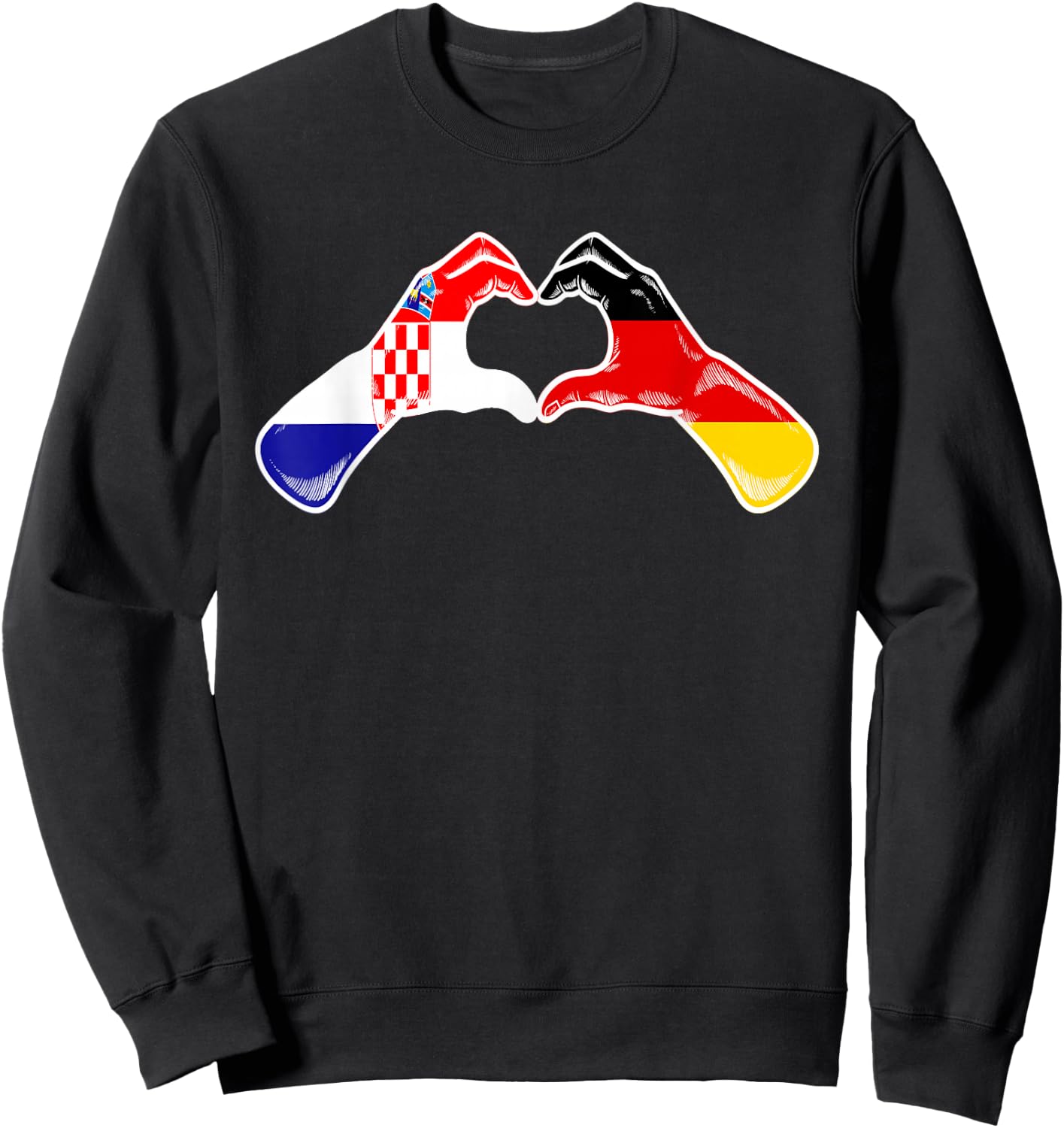 Kroatien Deutschland Flagge - Kroatisch Deutsches Herz Sweatshirt - Sweatshirt | Black