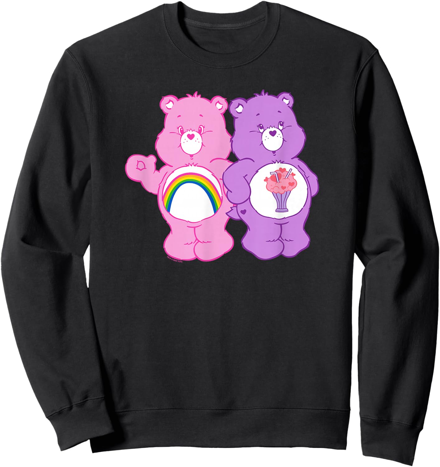 Care Bears Cheer Bear & Share Bear Best Friends Pink Duo , Black, S Sweatshirt - Sweatshirt | Black