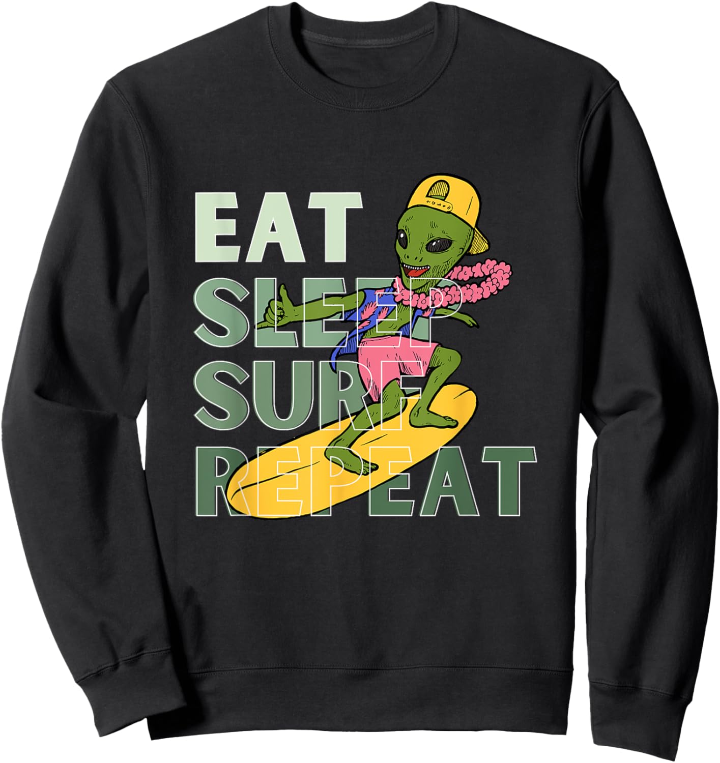 Eat Sleep Surf Repeat Sweatshirt - Sweatshirt | Black