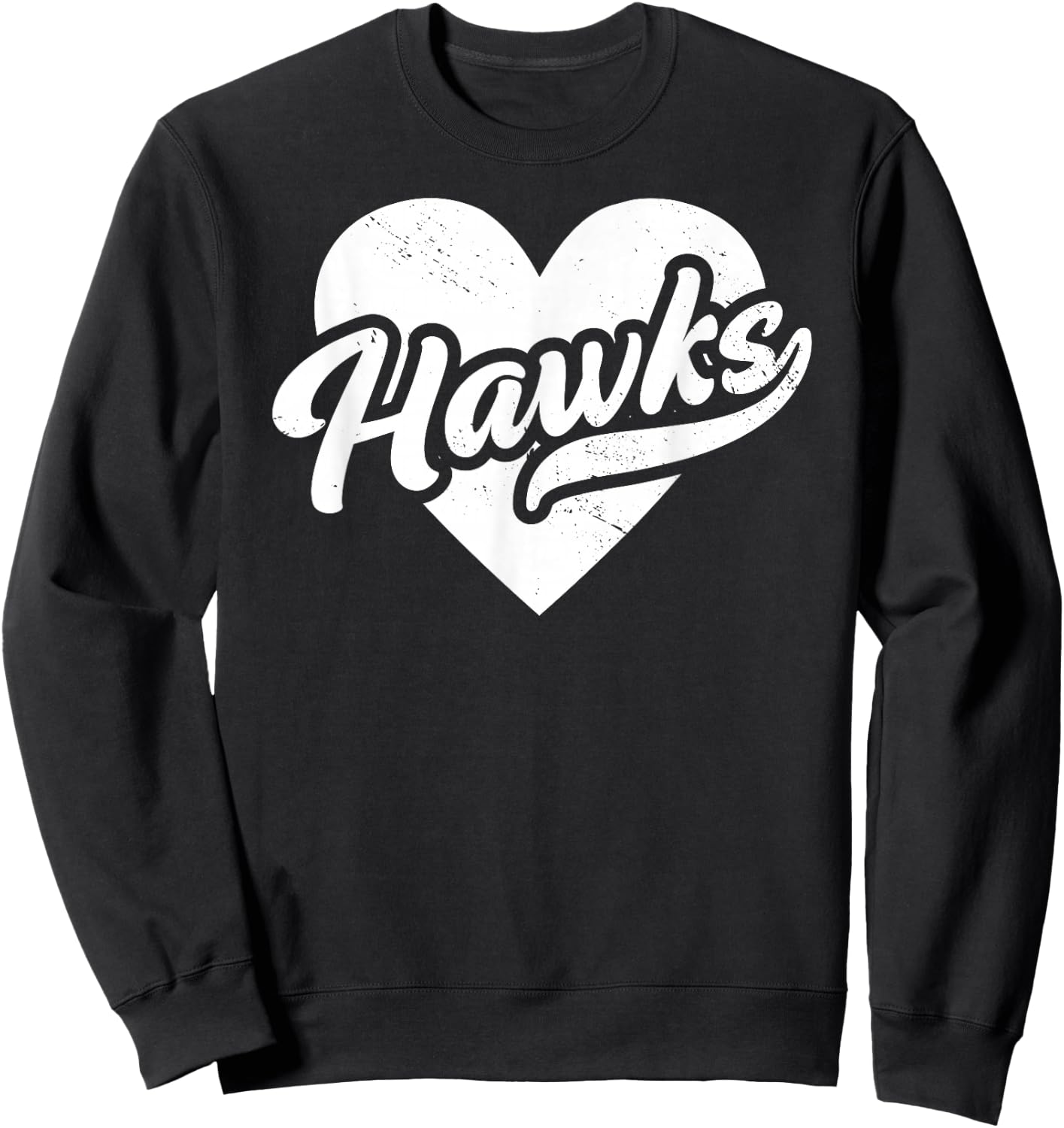 Vintage Hawks School Spirit Go Hawks Love Sweatshirt - Sweatshirt | Black