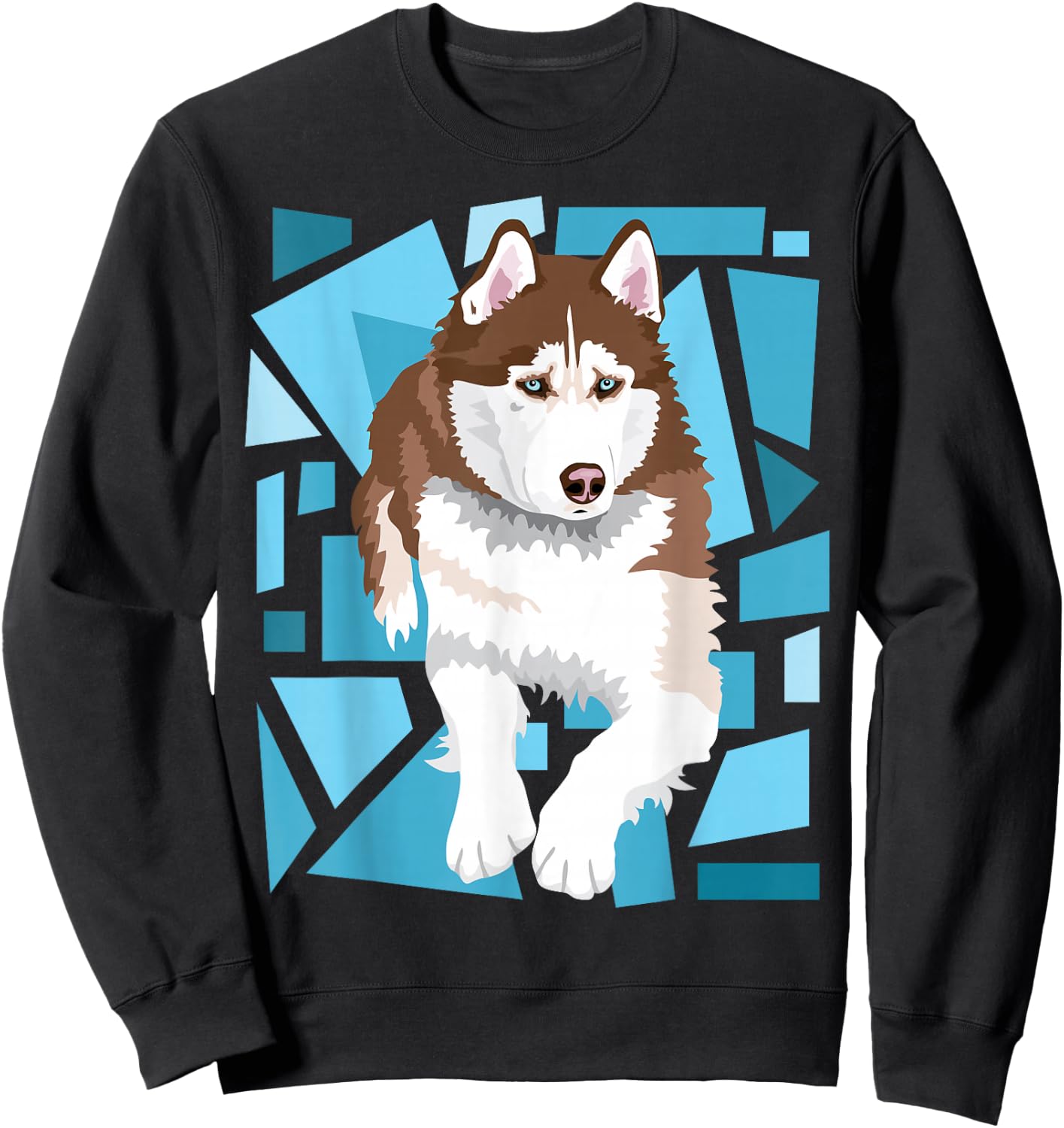 beautiful red brown Siberian Husky with blue eyes Sweatshirt - Sweatshirt | Black