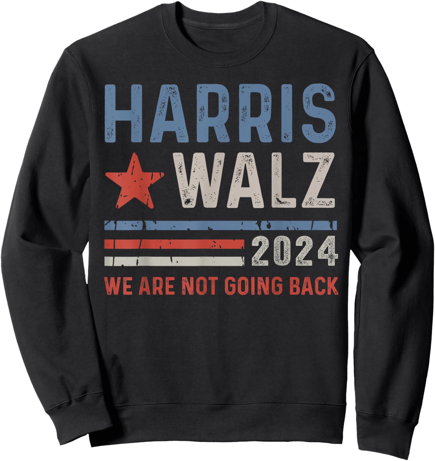 We're Not Going Back 2024 Election Vintage Sweatshirt - Sweatshirt | Black