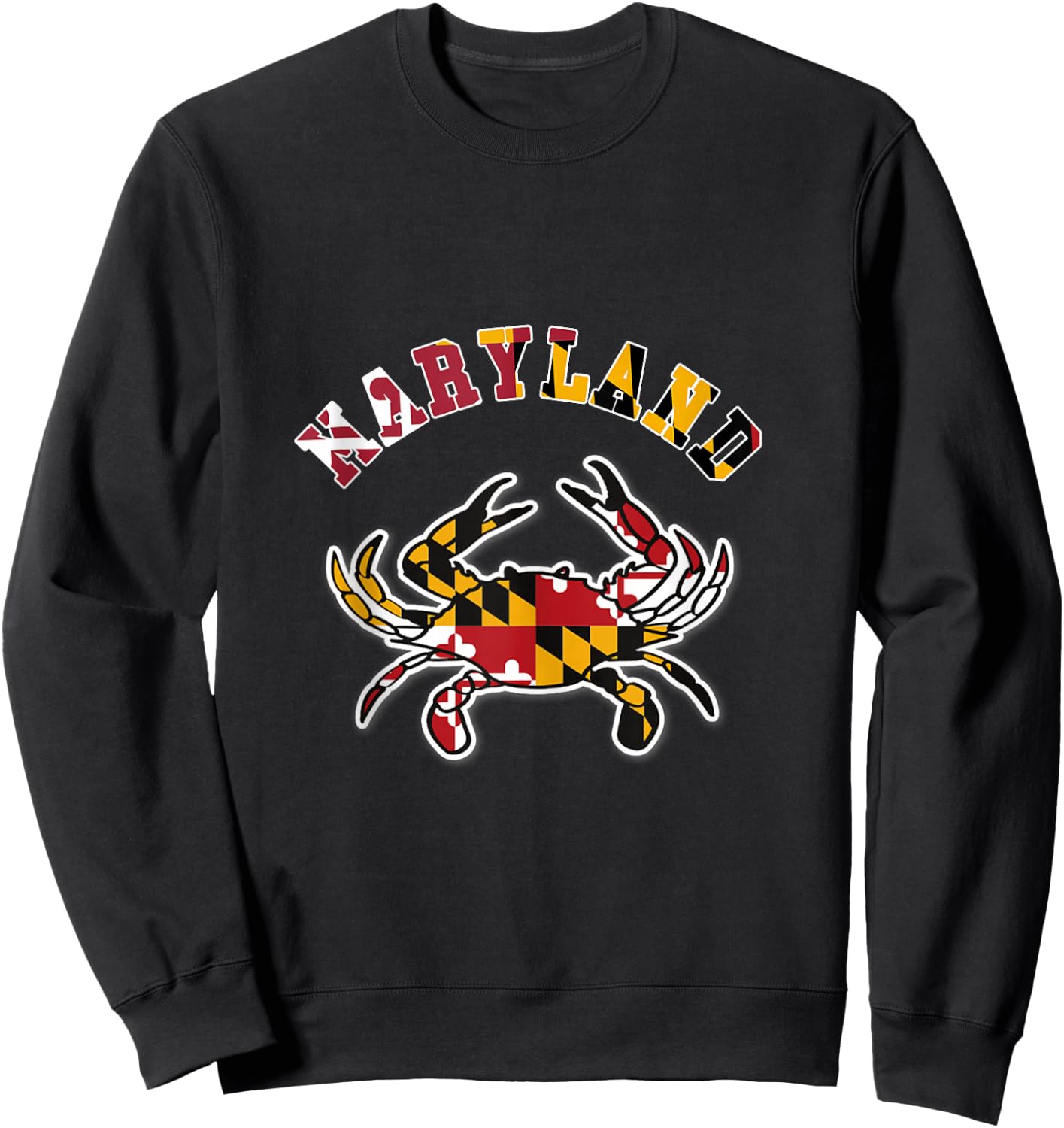 vintage maryland, Maryland State Flag Classy Blue Crab Sweatshirt - Sweatshirt | Black