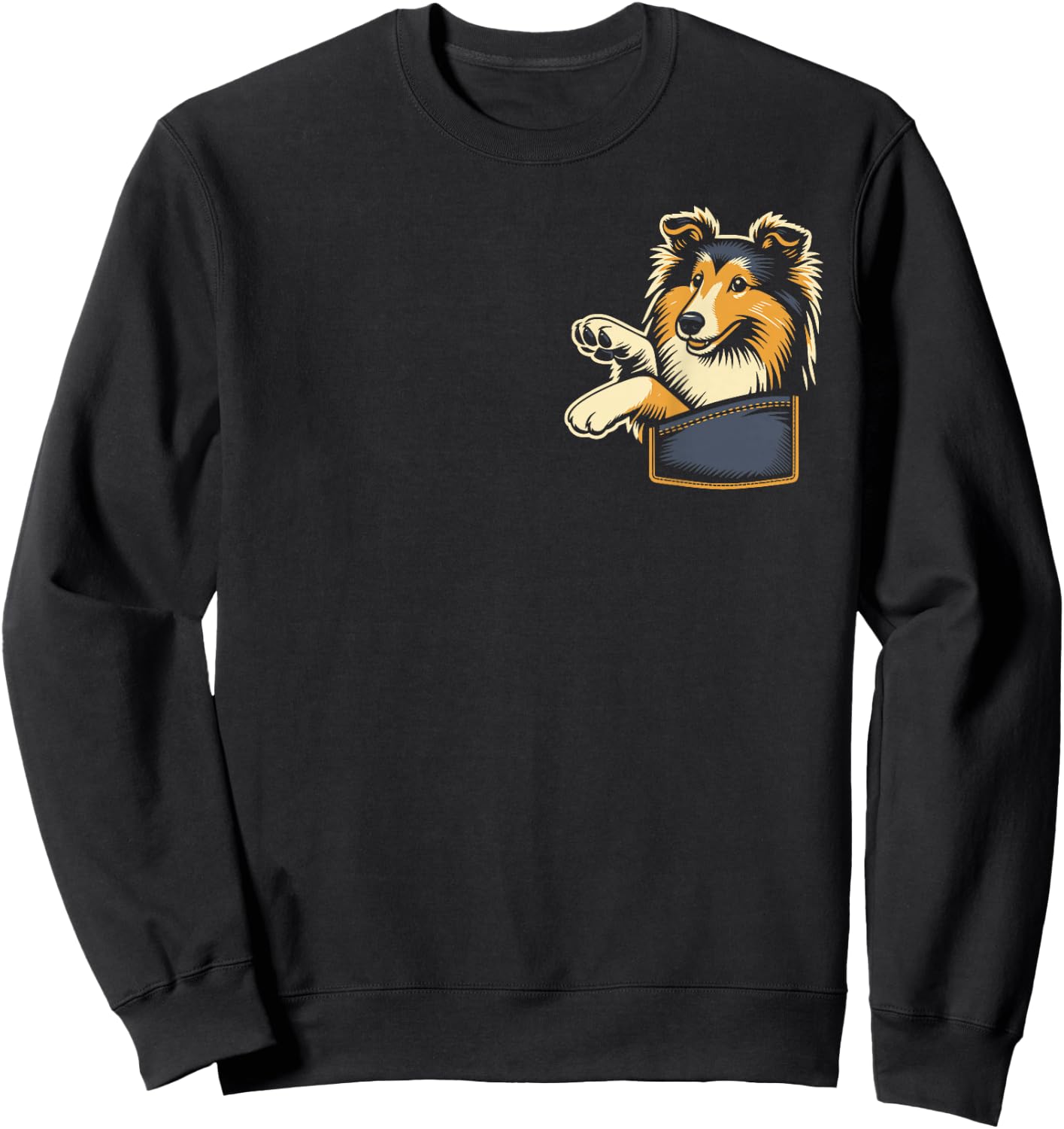 Cute Shetland Shepherd The Sheltie Graphic Design Sweatshirt - Sweatshirt | Black