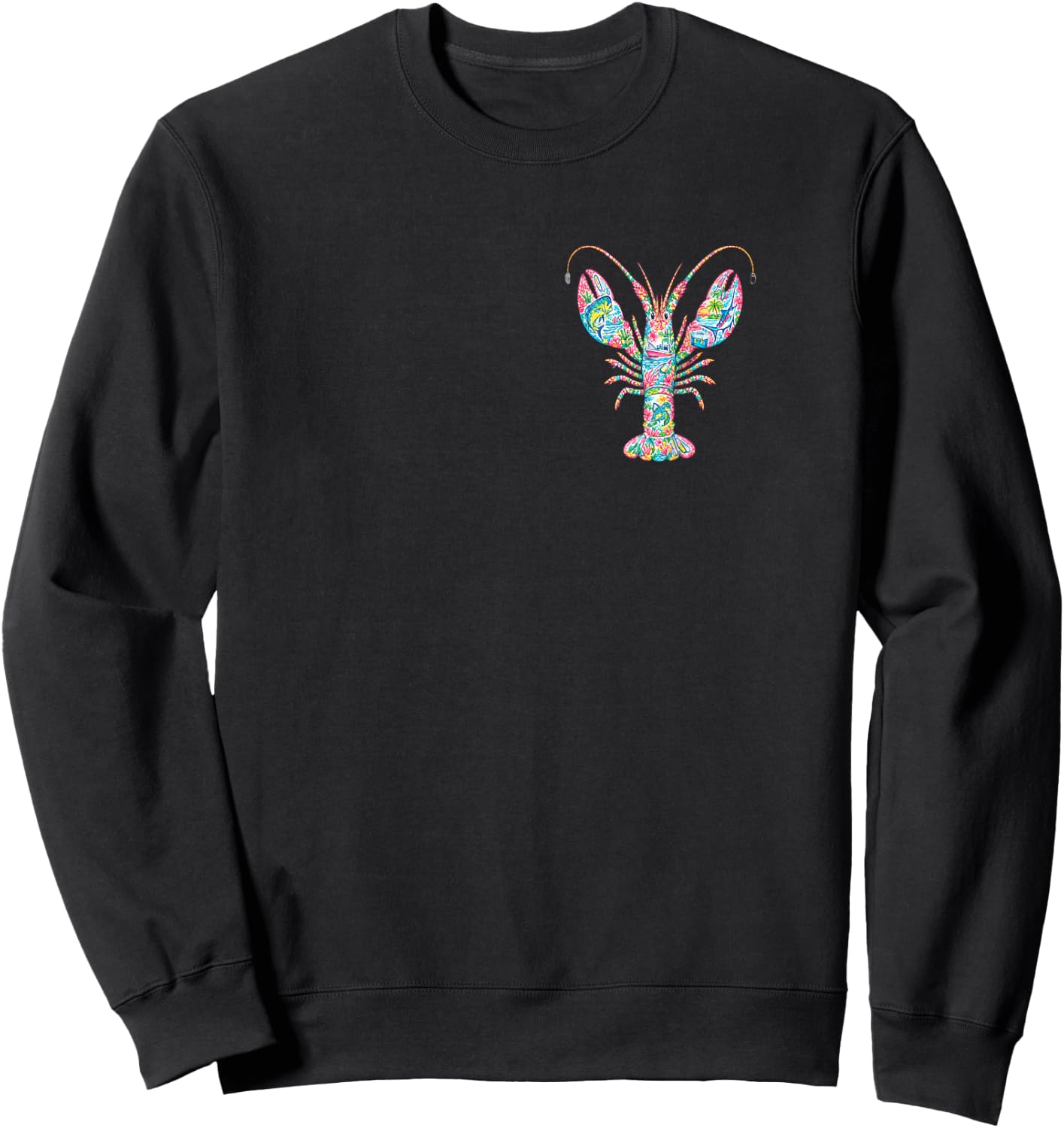 Preppy Coastal Lobster Palm Beach Resort Style Florida Keys Sweatshirt - Sweatshirt | Black