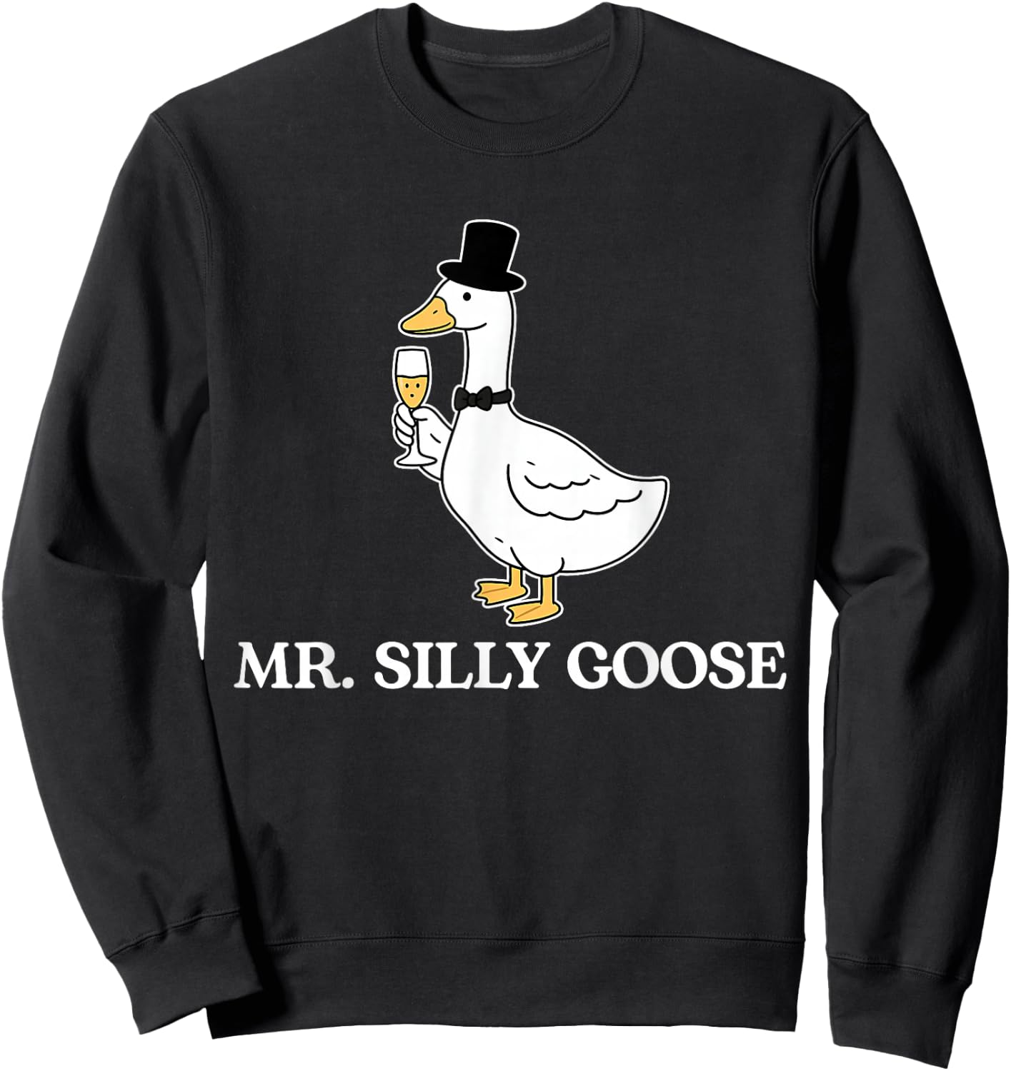 Mr. Silly Groom Goose Couple Matching Wedding Funny Men Sweatshirt - Sweatshirt | Black