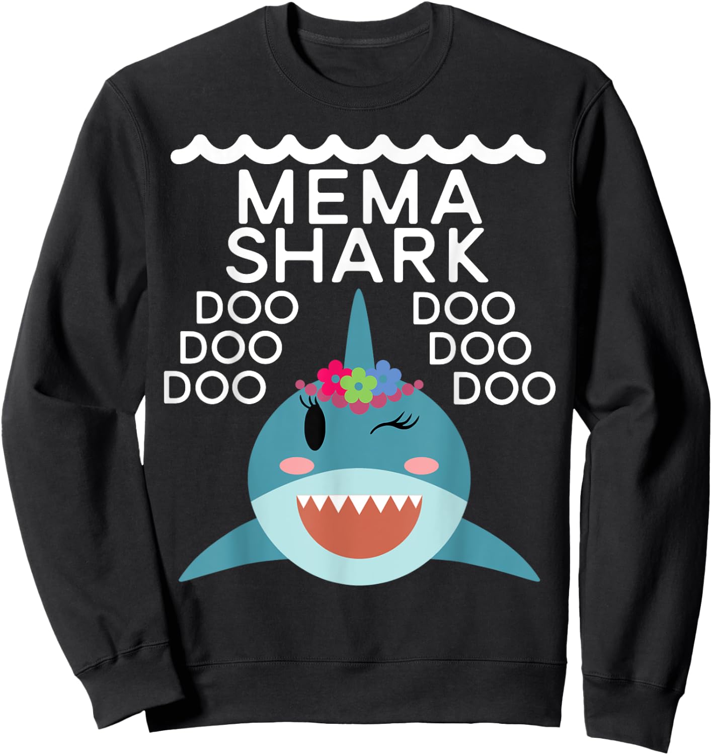 Mema Shark shirt Matching Family Shirts Shark Family Sweatshirt - Sweatshirt | Black