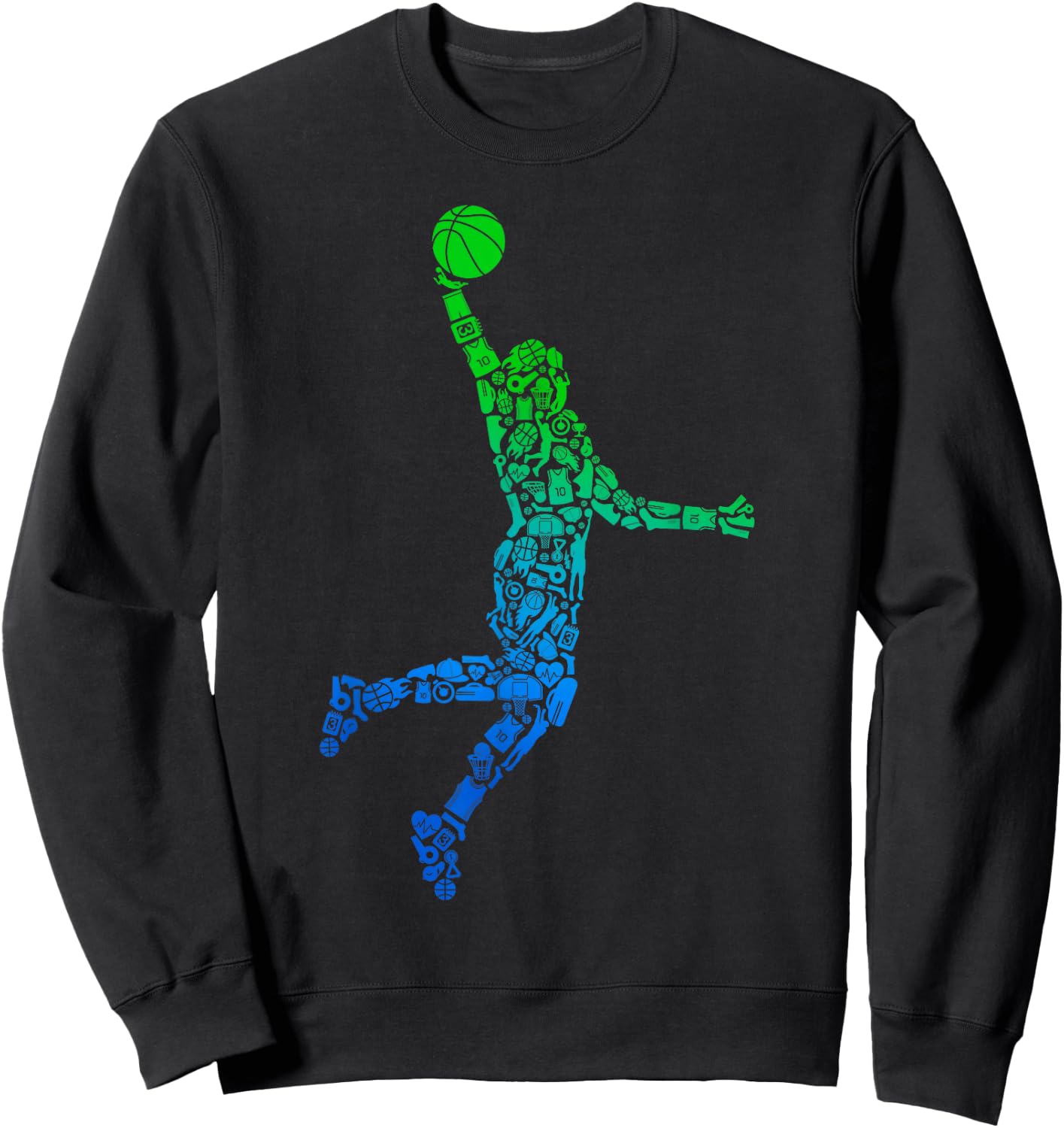 Basketballspieler Basketballer Kinder Basketball Jungen Sweatshirt - Sweatshirt | Black