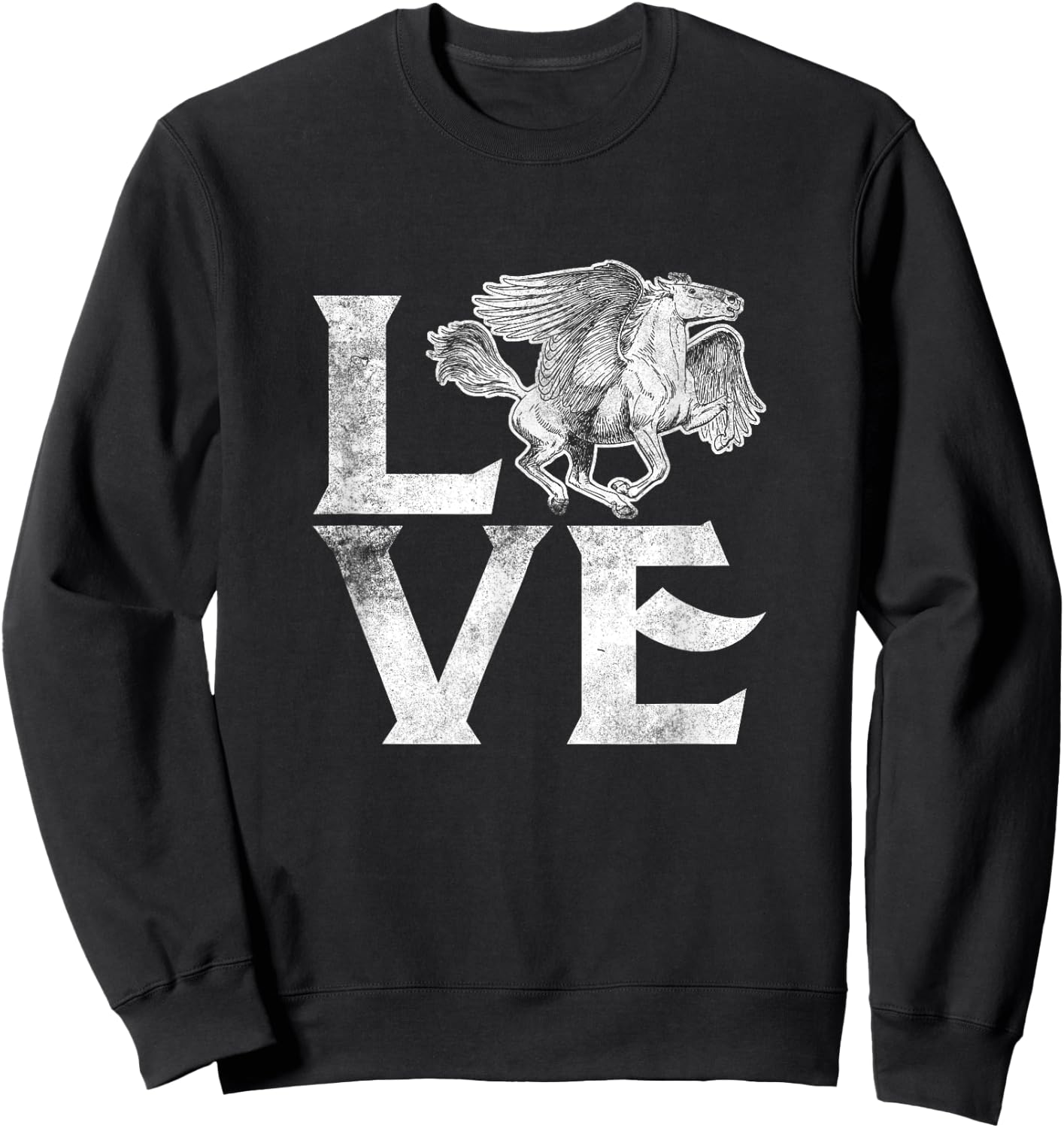 Pegasus T Shirt Flying Horse Gifts Sweatshirt - Sweatshirt | Black