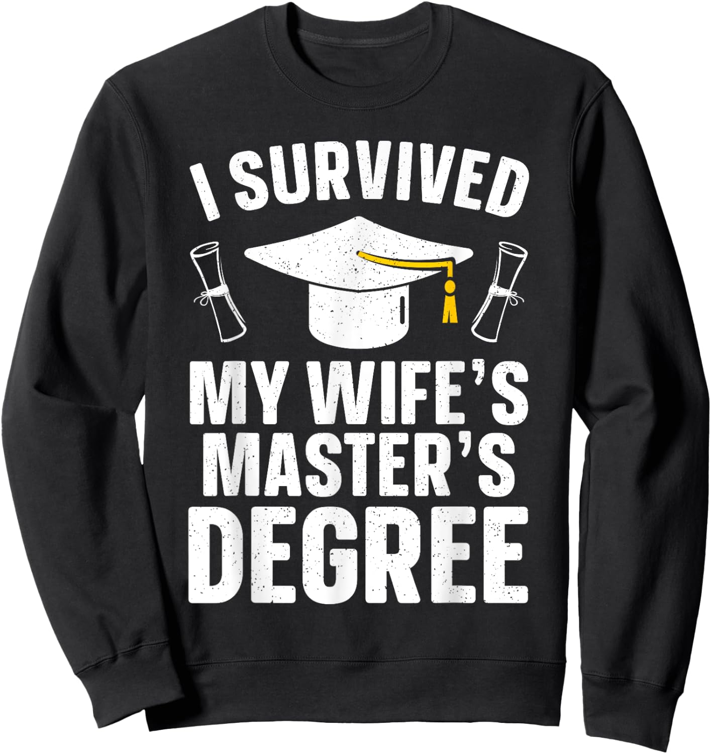 Masters Degree Graduation Art Husband Masters Degree Sweatshirt - Sweatshirt | Black