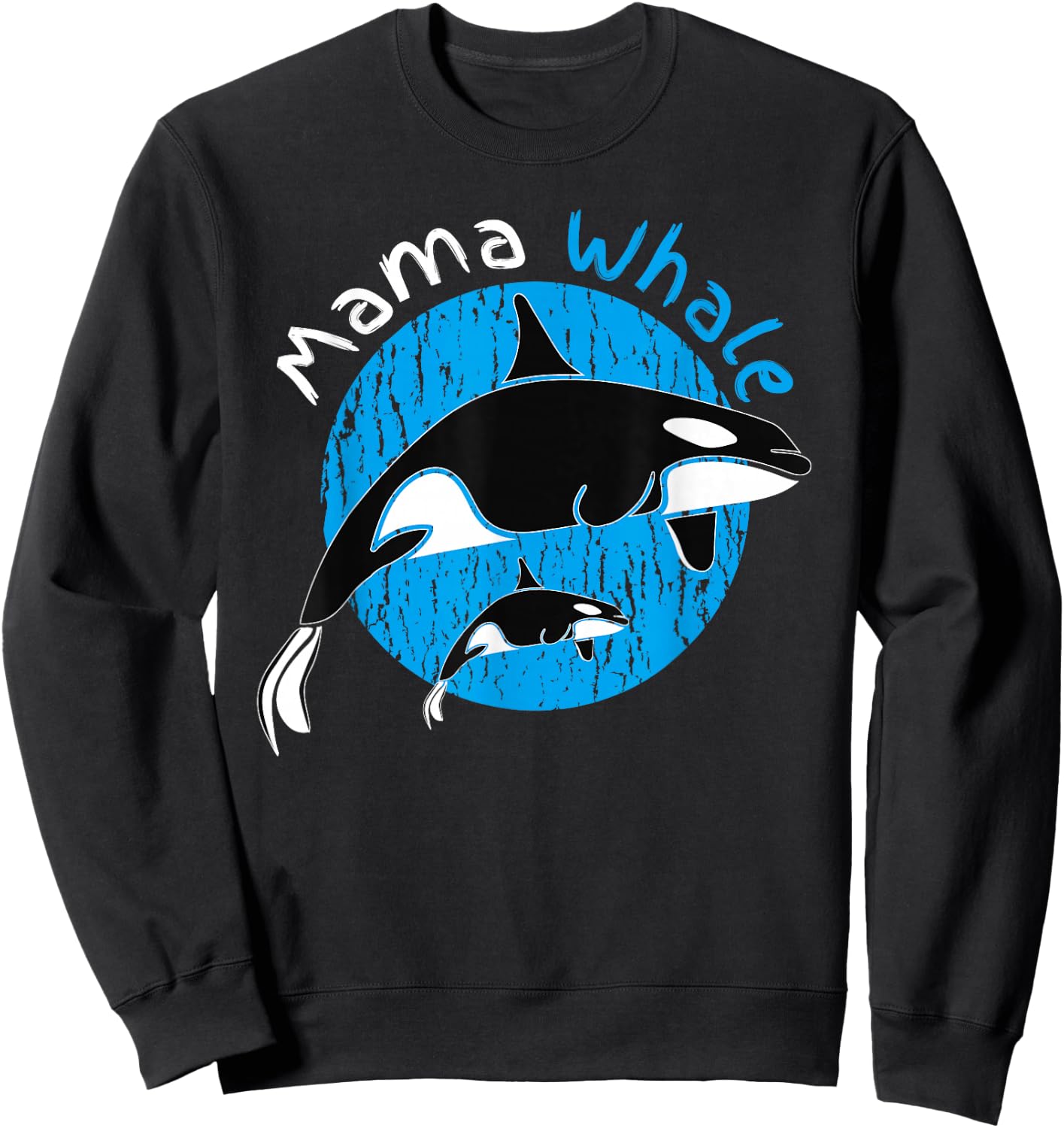 Mama Whale Mom Mother's Day Pregnancy Whale Child Sweatshirt - Sweatshirt | Black