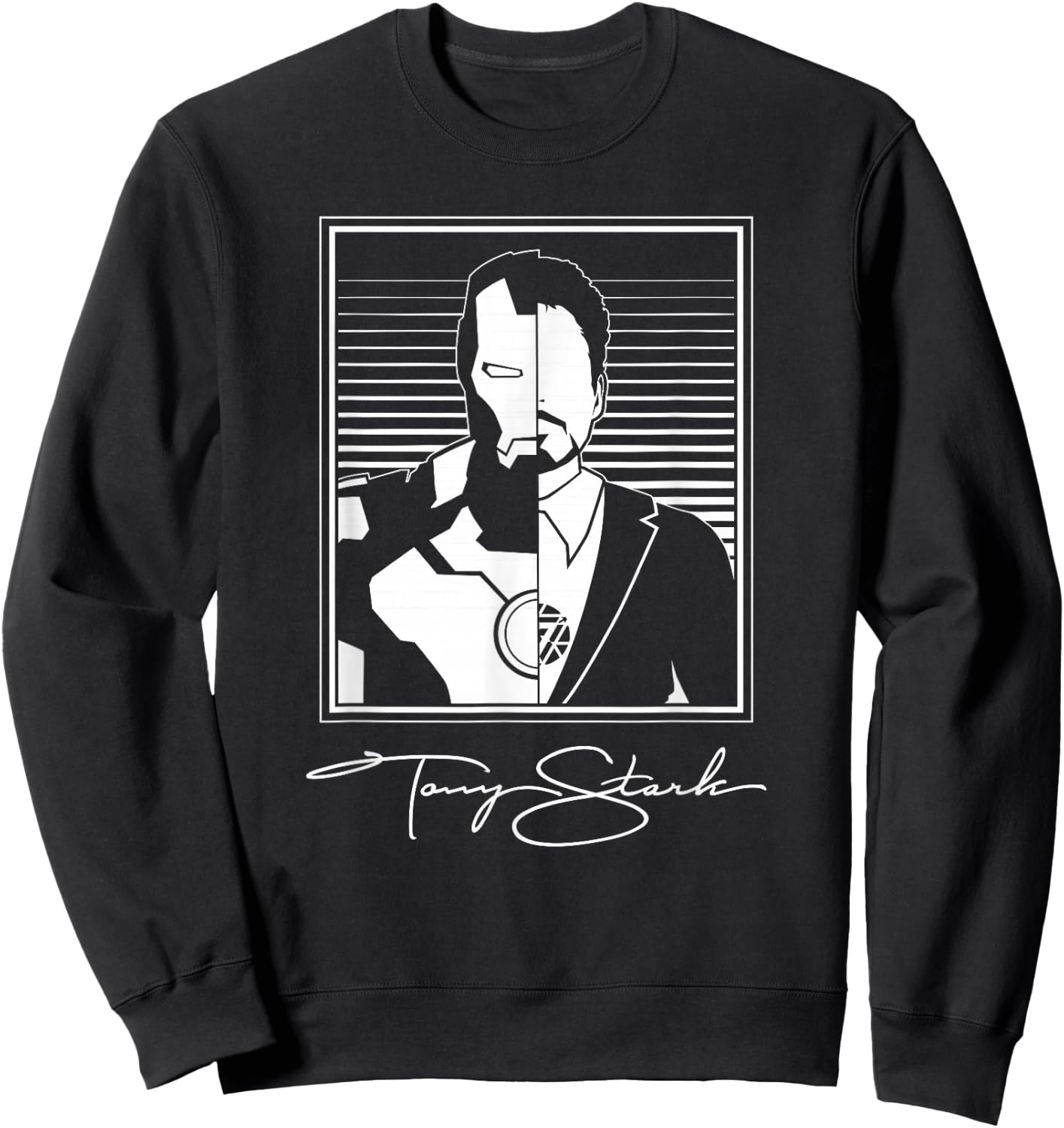Marvel Iron Man Tony Stark Split Image Sweatshirt - Sweatshirt | Black