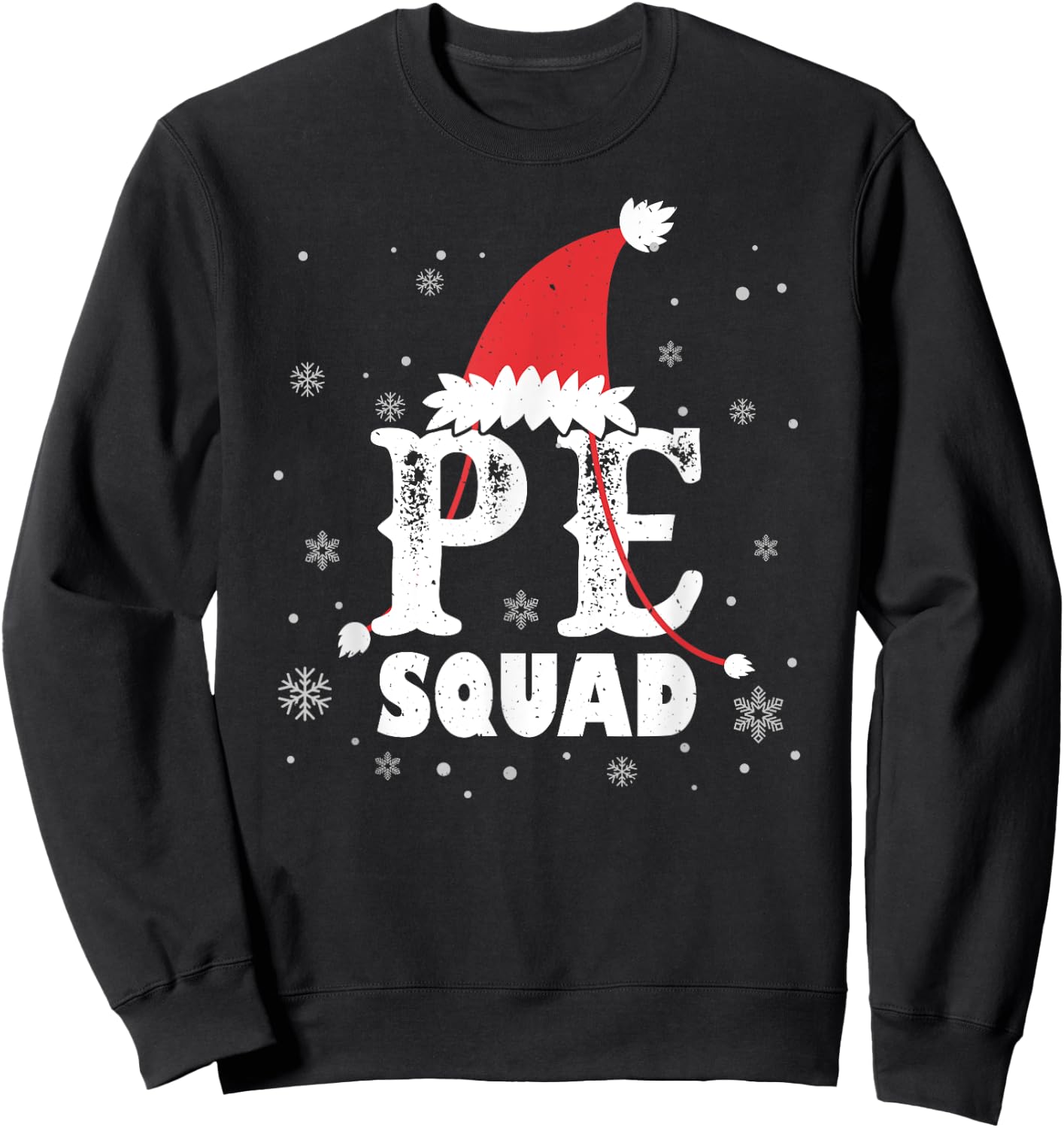 PE Squad Christmas PE Teacher Matching Xmas Sweatshirt - Sweatshirt | Black