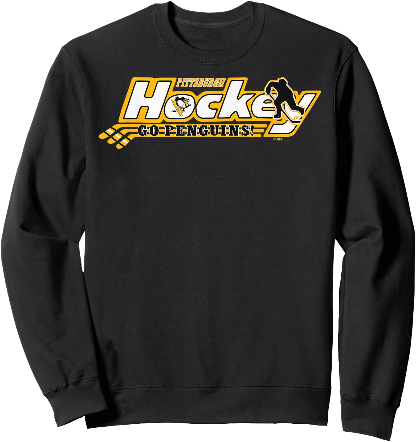 Pittsburgh Penguins Hockey Dark Heather Officially Licensed Sweatshirt - Sweatshirt | Black