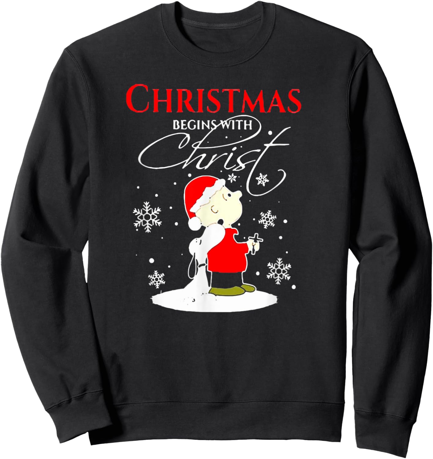 Christmas Begins With Christ Xmas Gift Holiday costume Sweatshirt - Sweatshirt | Black