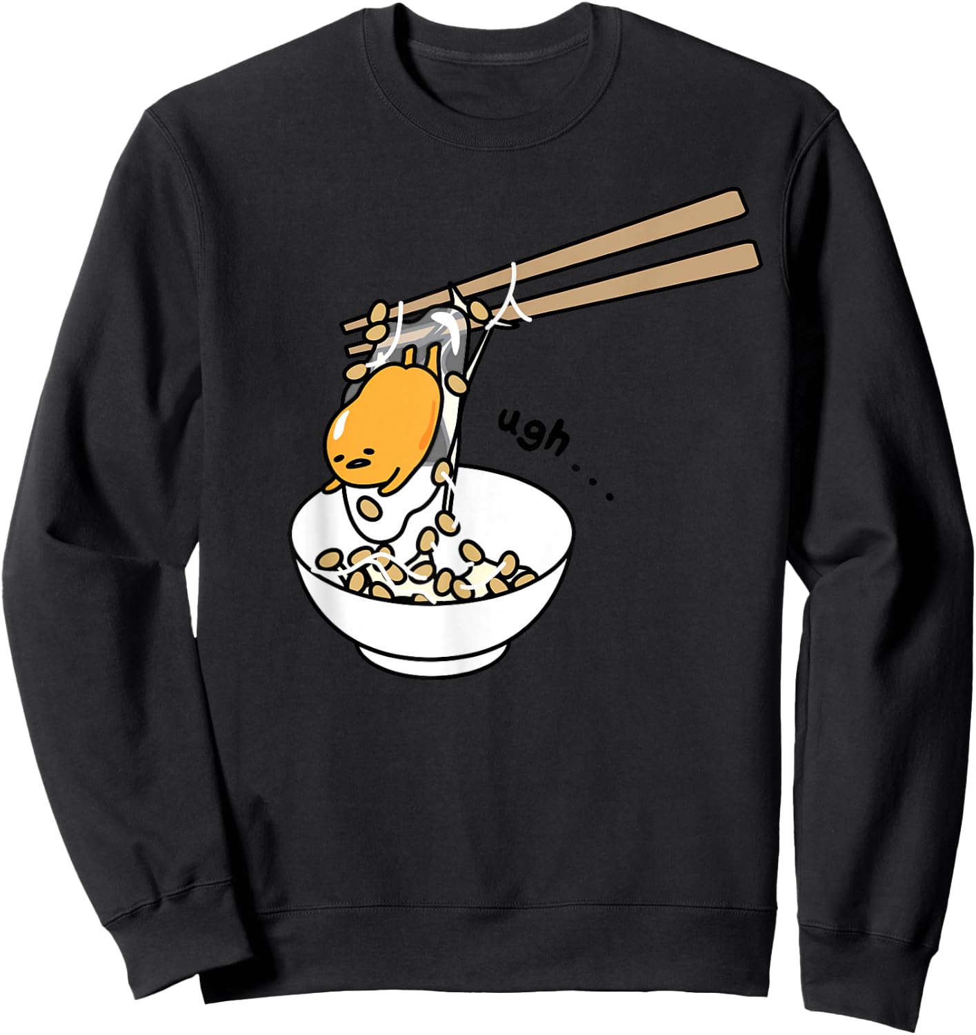 Gudetama Chopsticks Shirt Sweatshirt - Sweatshirt | Black