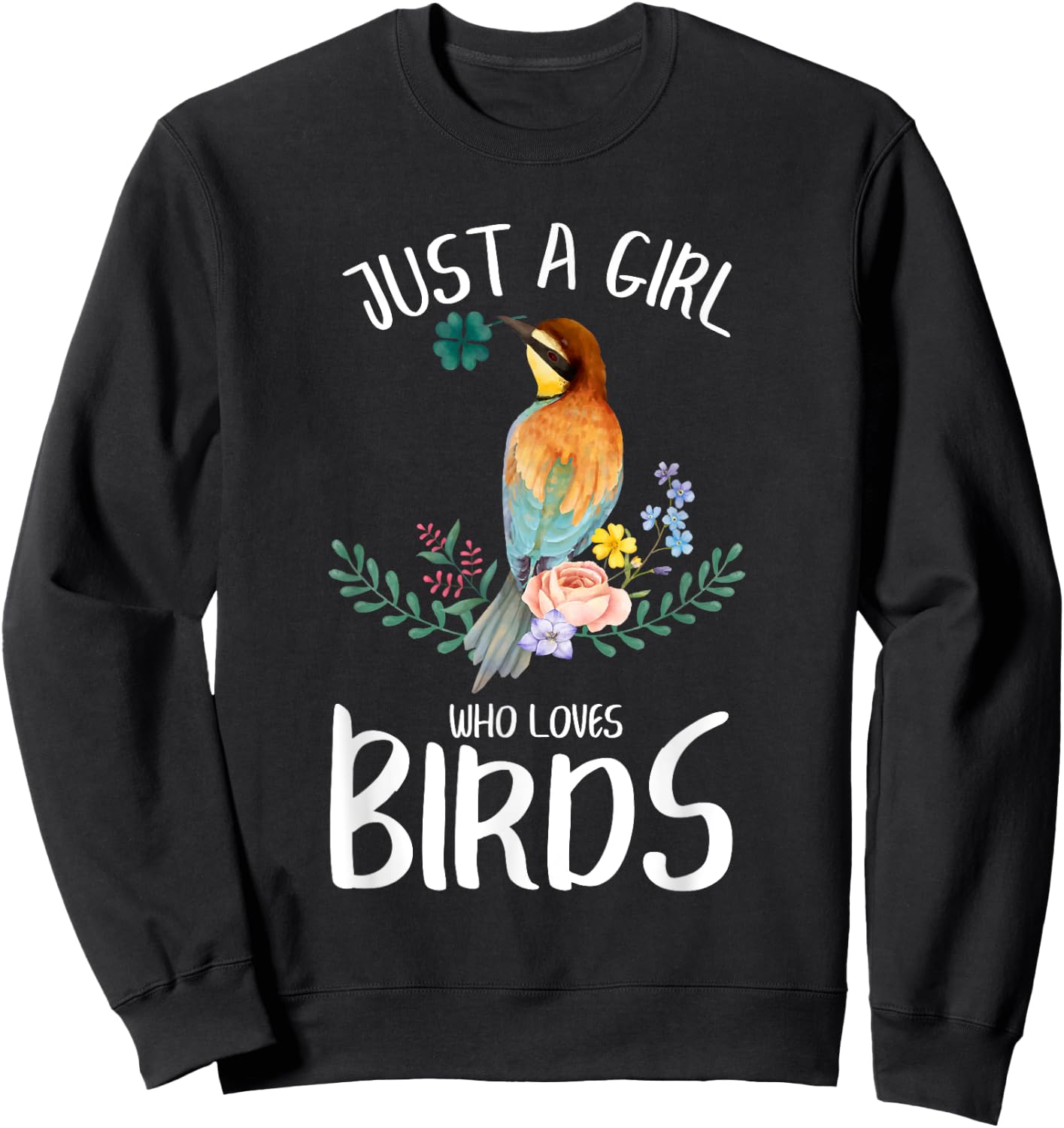 A Girl Who Loves Birds Birding Birdwatching Women Sweatshirt - Sweatshirt | Black