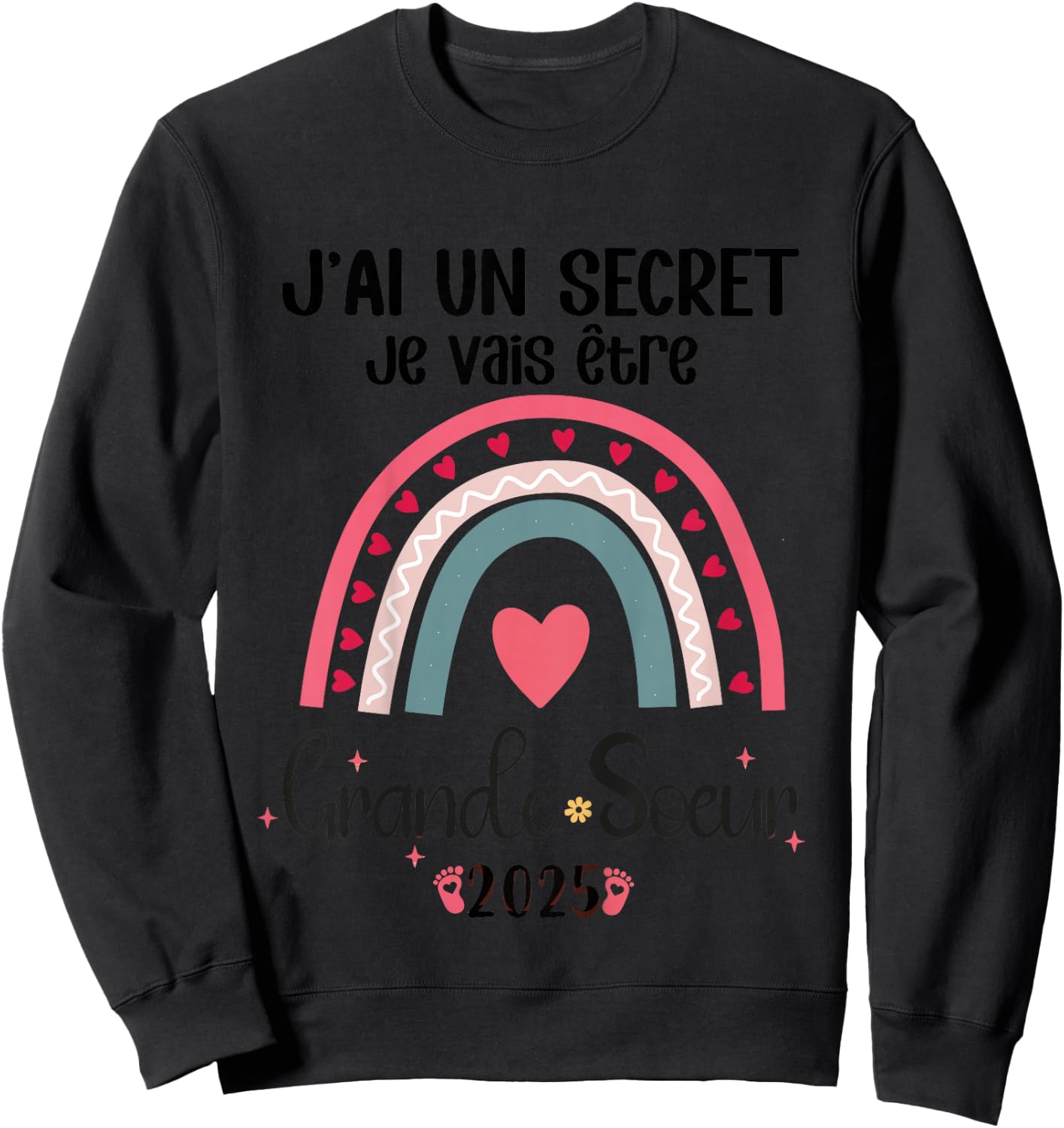 Child Future Big Sister 2025 Je Vais Etre Grande Soeur , white, 2 Sweatshirt - Sweatshirt | Black