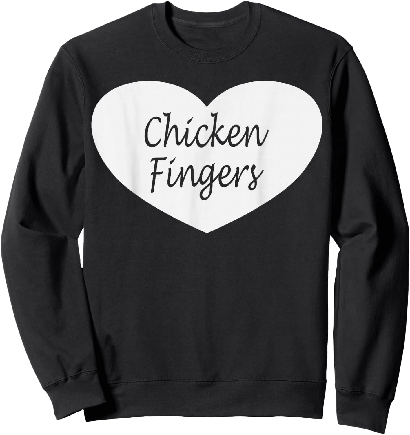 Chicken Finger Heart Apparel | Funny Fingers Lover Design Sweatshirt - Sweatshirt | Black