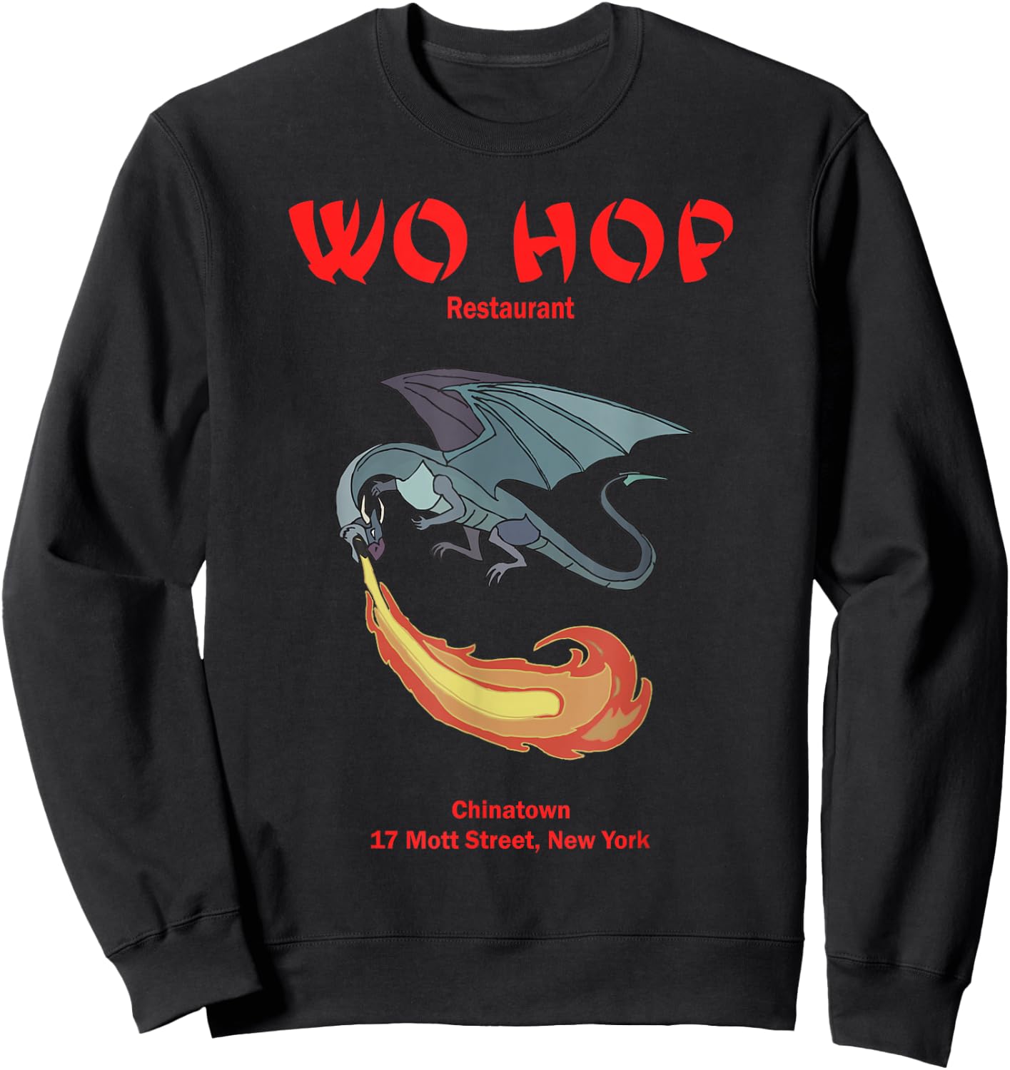 Dragon Fire Wo hop Restaurant Chinatown Sweatshirt - Sweatshirt | Black