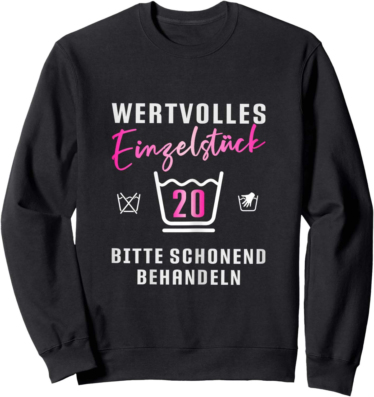 Damen 20ter Geburtstag Waschsymbole Geschenk zum 20. Geburtstag Sweatshirt - Sweatshirt | Black