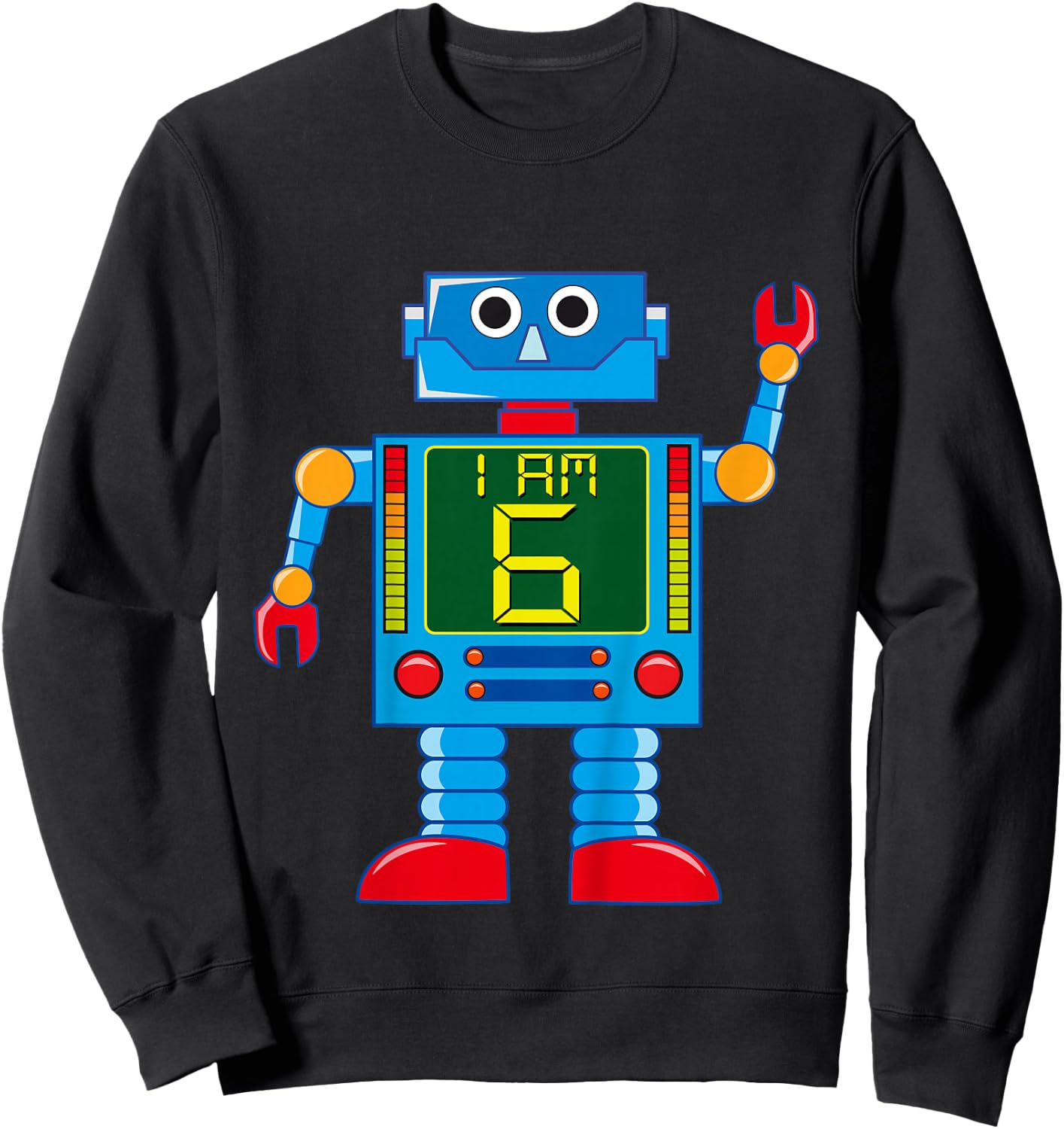 Attention. I am 6 years 6th birthday robot mechanics Sweatshirt - Sweatshirt | Black