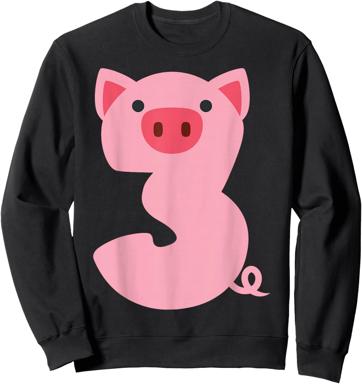 Fun Toddler 3rd Birthday Pig Themed 3 Year Old Boys Kids Pig Sweatshirt - Sweatshirt | Black