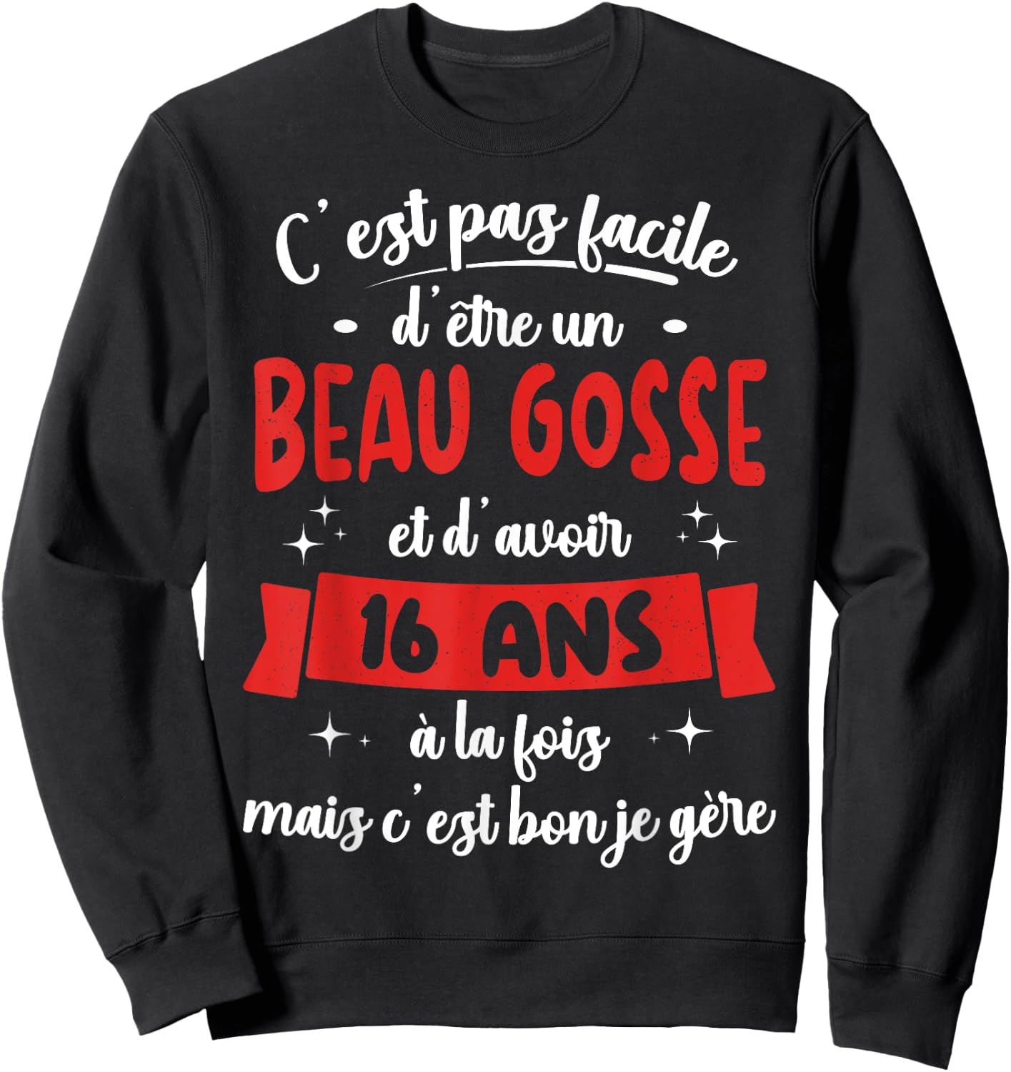 16 Years Birthday Gift Boy Beautiful Kid Gift , Black Sweatshirt - Sweatshirt | Black