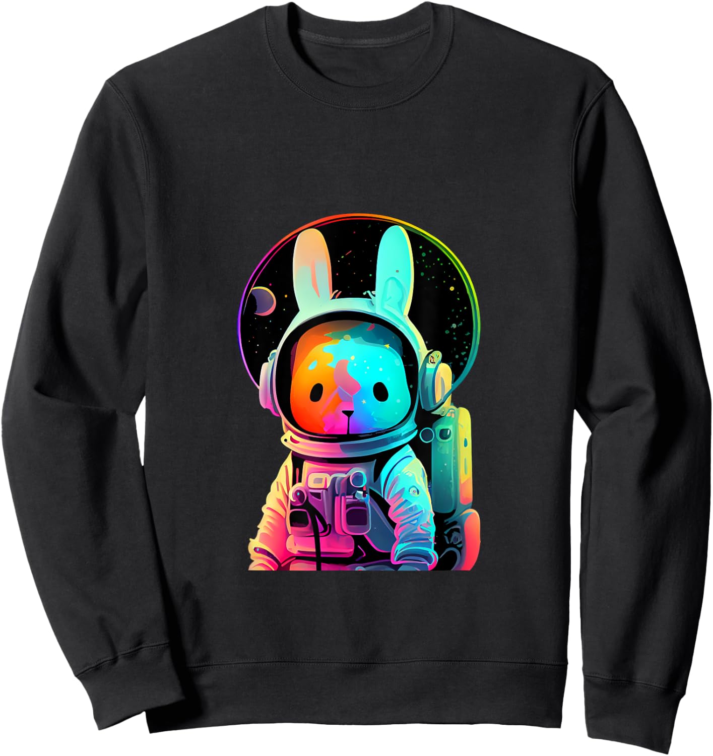Easter Bunny Astronaut Sweatshirt - Sweatshirt | Black