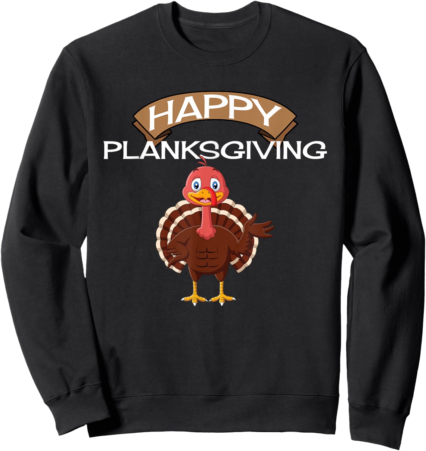 Plank 30 Day Plank Challenge Planksgiving Funny Exercise Sweatshirt - Sweatshirt | Black