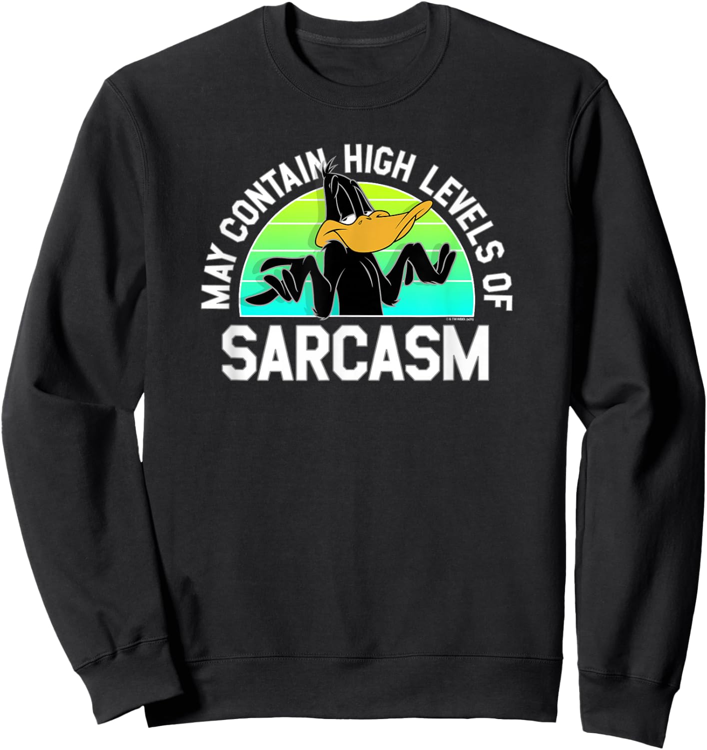 Looney Tunes Daffy Duck Contains High Levels of Sarcasm Sweatshirt - Sweatshirt | Black