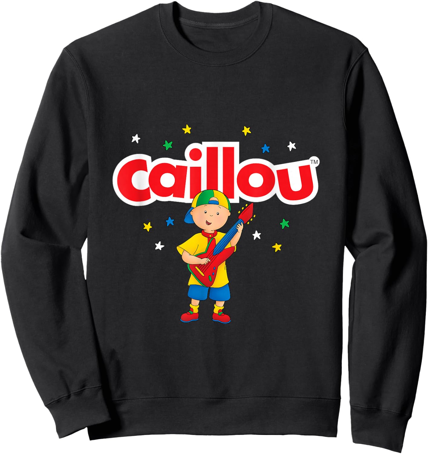 Caillou Plays Guitar , blue, s Sweatshirt - Sweatshirt | Black