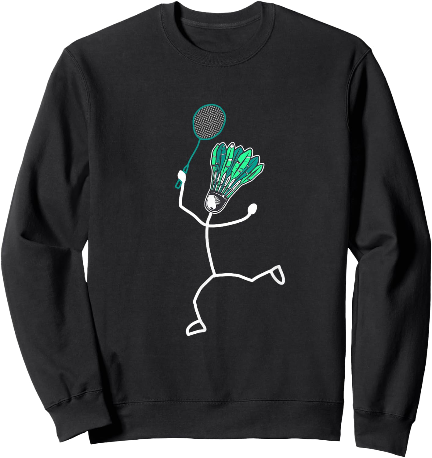 Badminton Stylish Cool Stick Figure , black Sweatshirt - Sweatshirt | Black