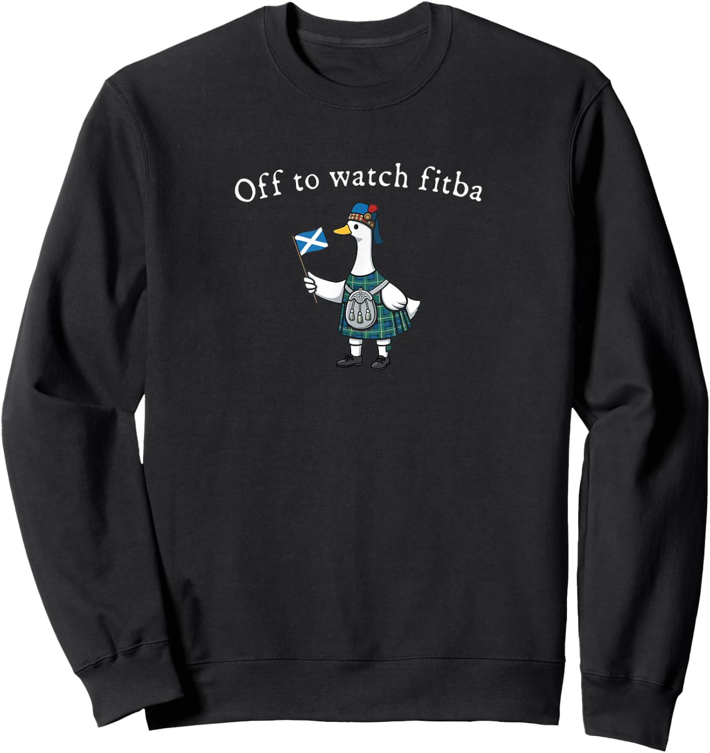 Funny Off to Watch Fitba Scottish Goose Sweatshirt - Sweatshirt | Black