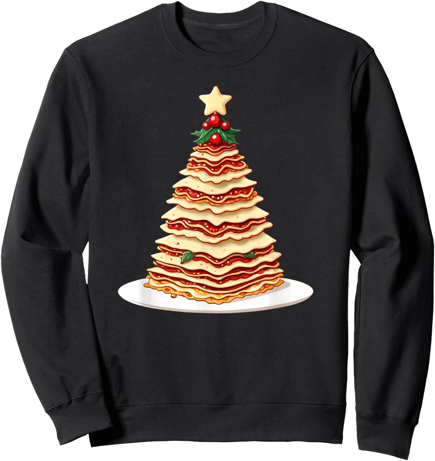 Lasagna Christmas Tree Sweatshirt - Sweatshirt | Black