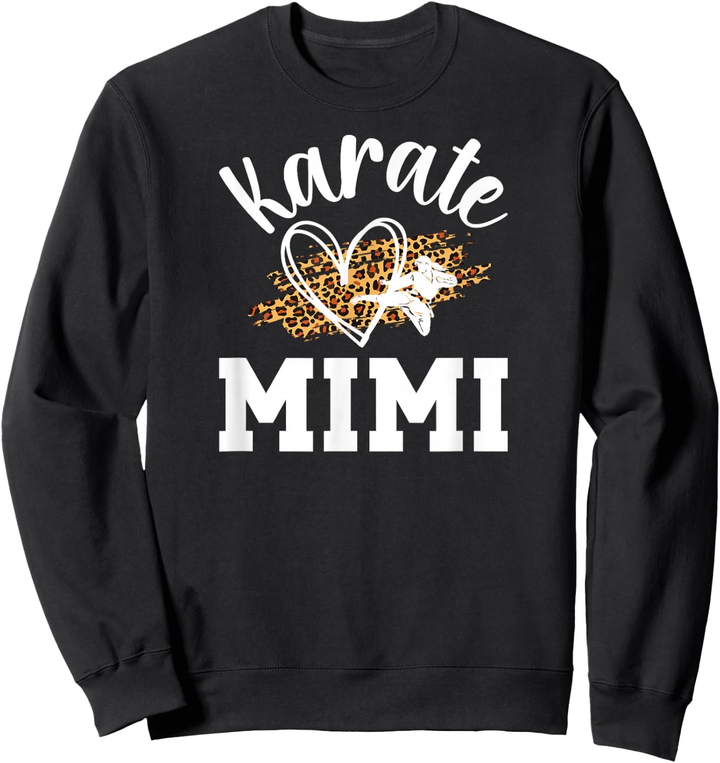 Karate Mimi Leopard Karate Mimi Grandma Sweatshirt - Sweatshirt | Black