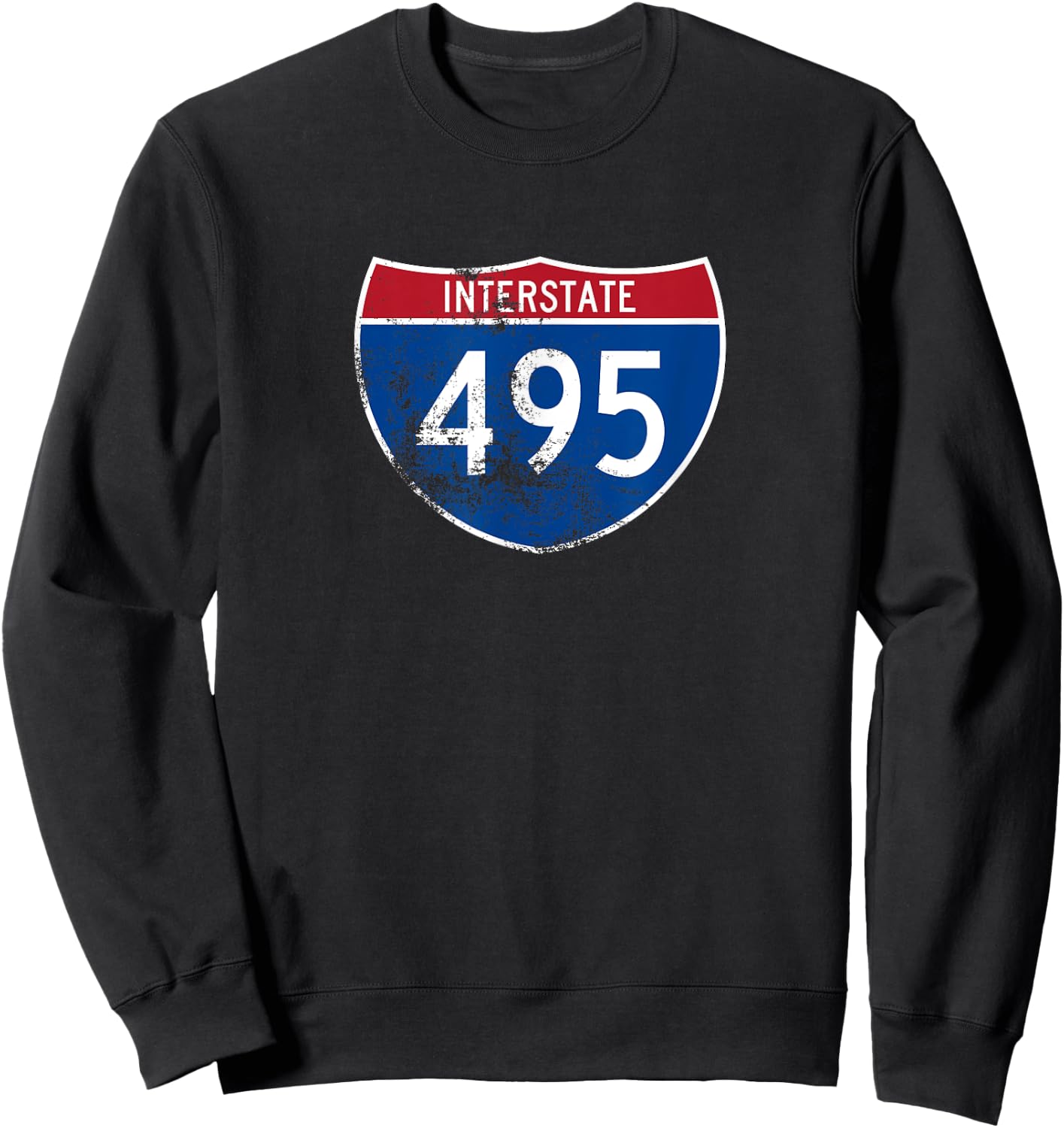 Vintage Interstate I-495 Sweatshirt - Sweatshirt | Black