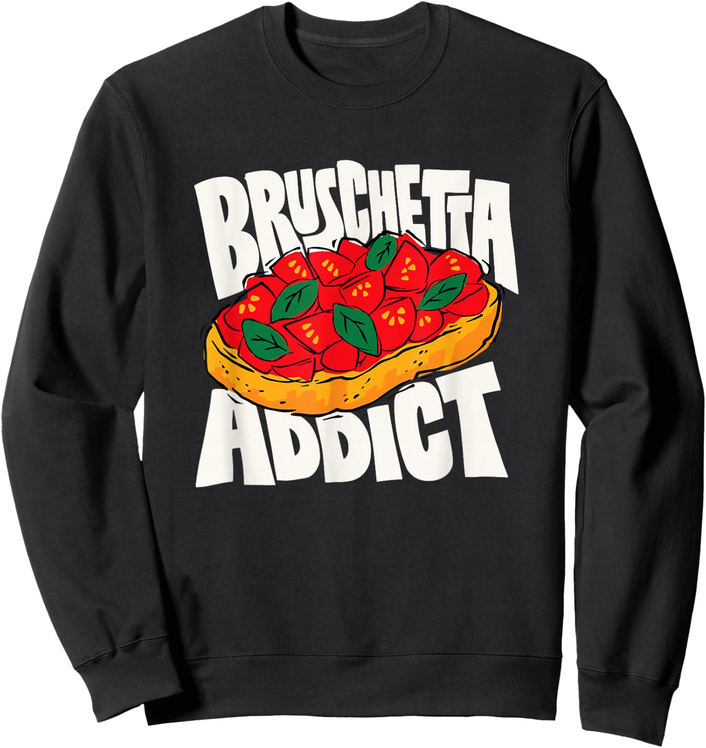 Bruschetta Lover Retro Graphic Sweatshirt - Sweatshirt | Black