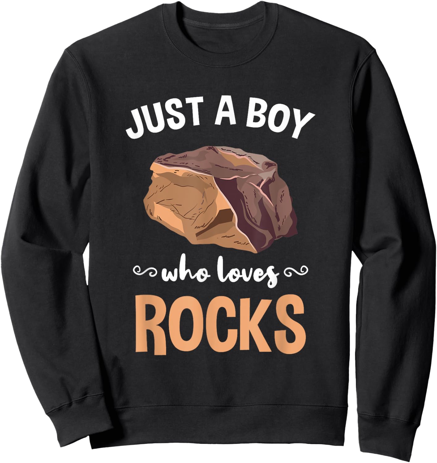 Just A Boy Who Loves Rocks Rock Collector Sweatshirt - Sweatshirt | Black
