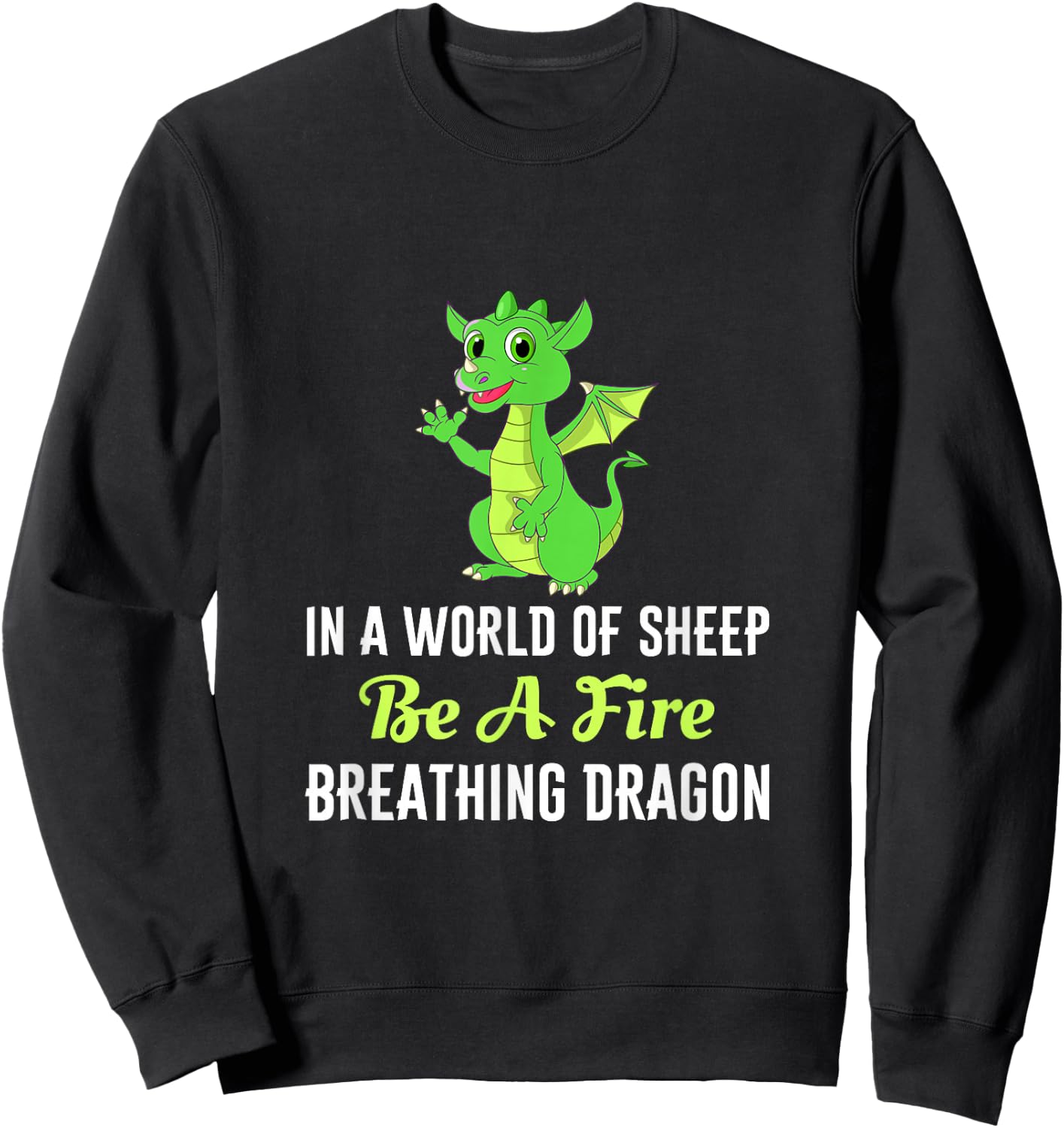 Dragons Mythical Creature Fire Breathing Dragon Sweatshirt - Sweatshirt | Black