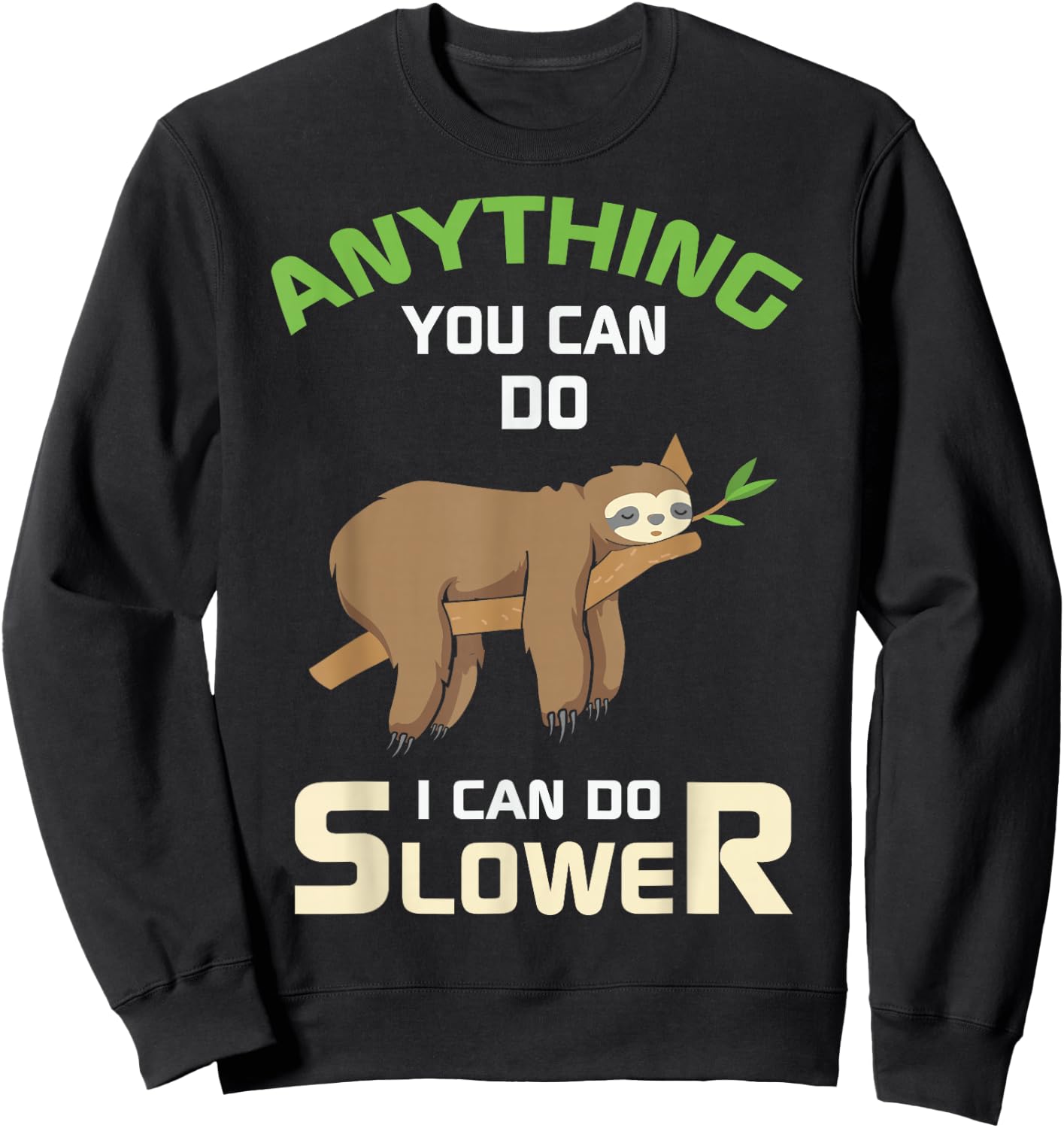 Lazy Sloth Funny Pajama Men Women Kids Nap Tired Sleep Sweatshirt - Sweatshirt | Black
