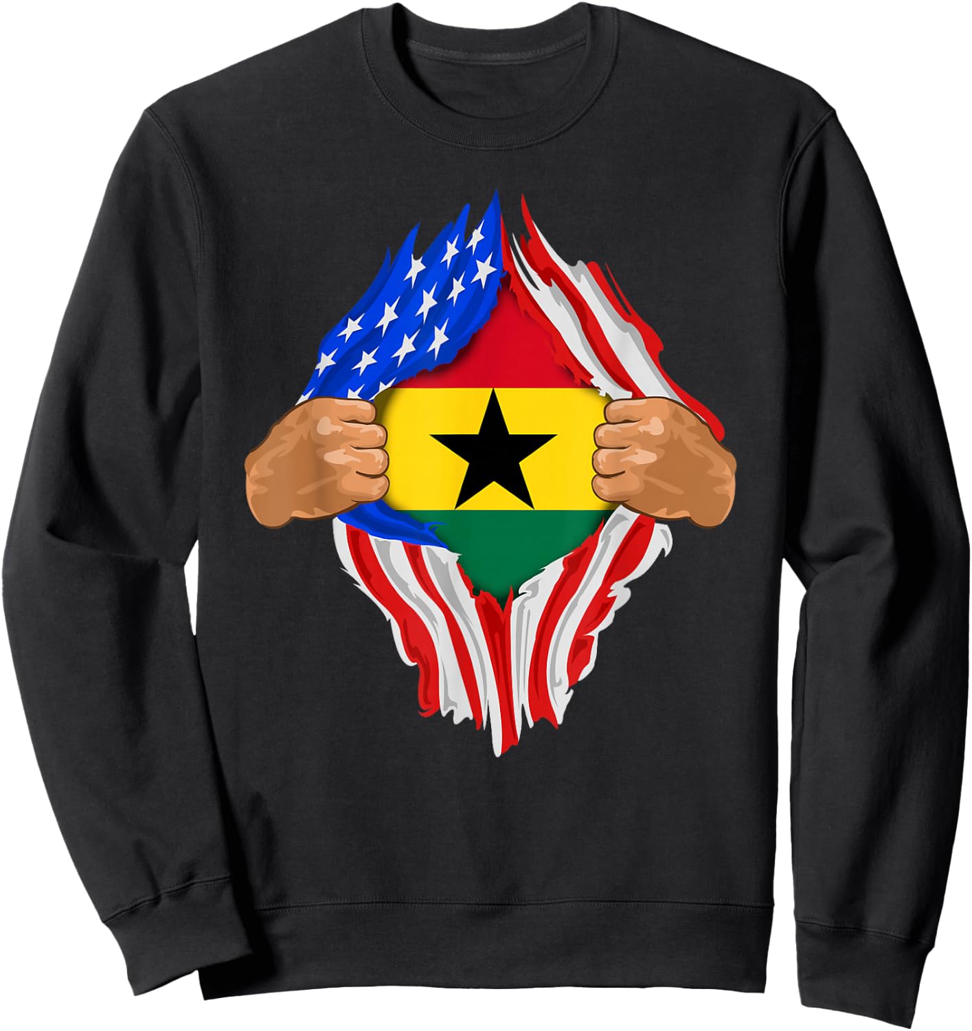 Ghanaian Blood Inside Me | Ghana Flag Gift Sweatshirt - Sweatshirt | Black