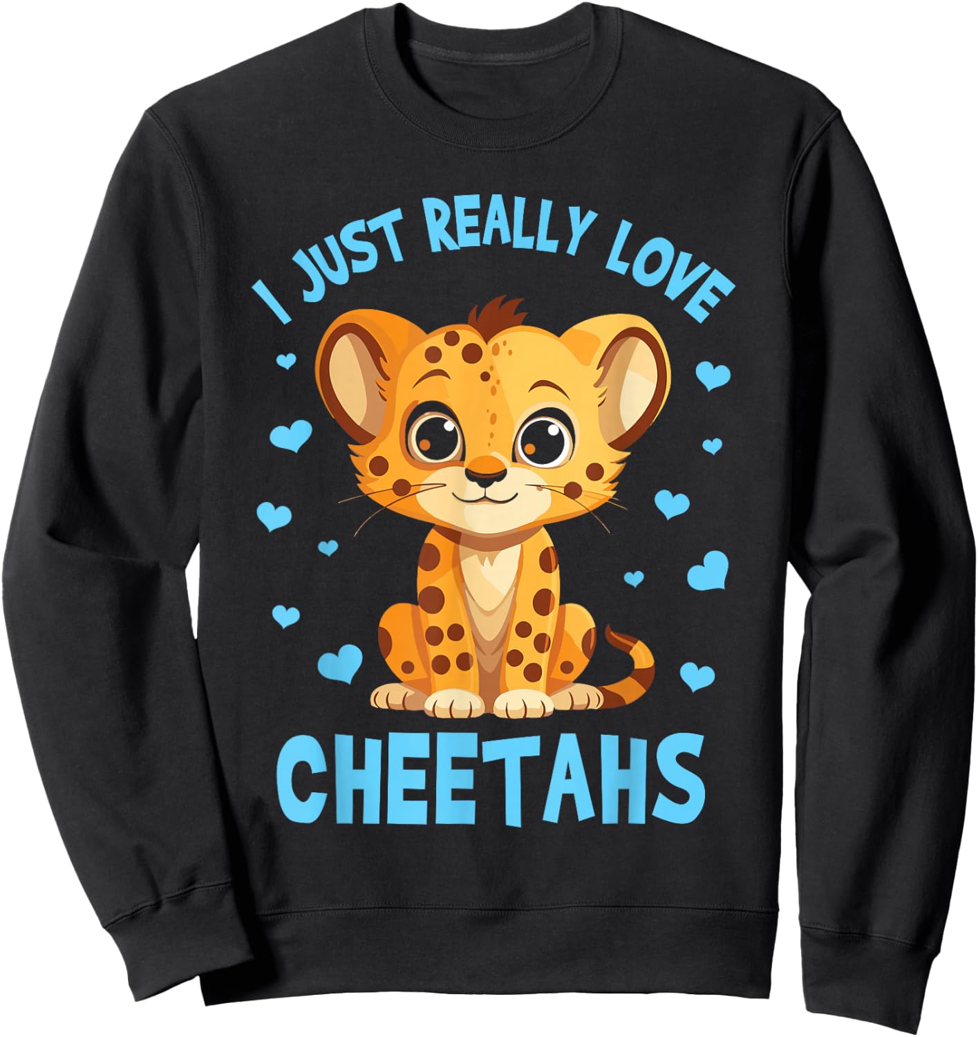 Cute Cheetah Wildlife Boys Toddler Kids Sweatshirt - Sweatshirt | Black