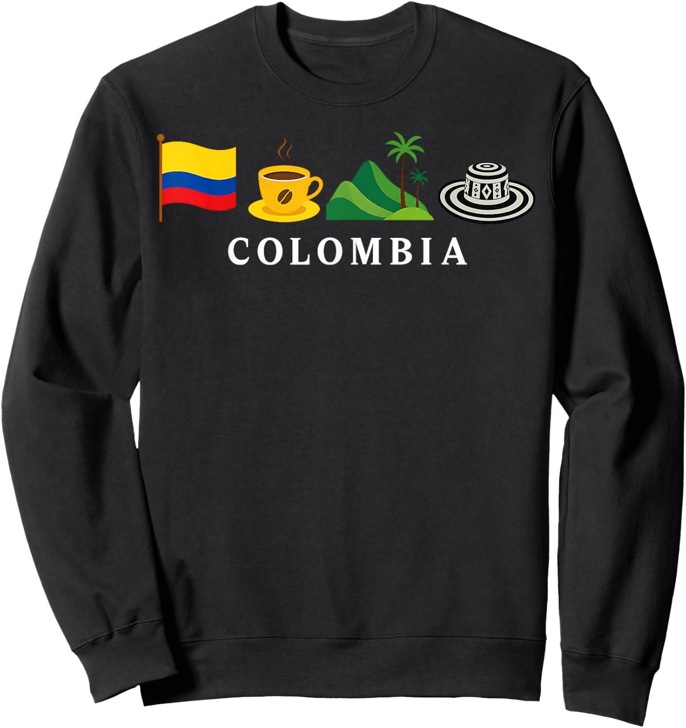 Colombia Country Colombian Flag Women Kids Sweatshirt - Sweatshirt | Black
