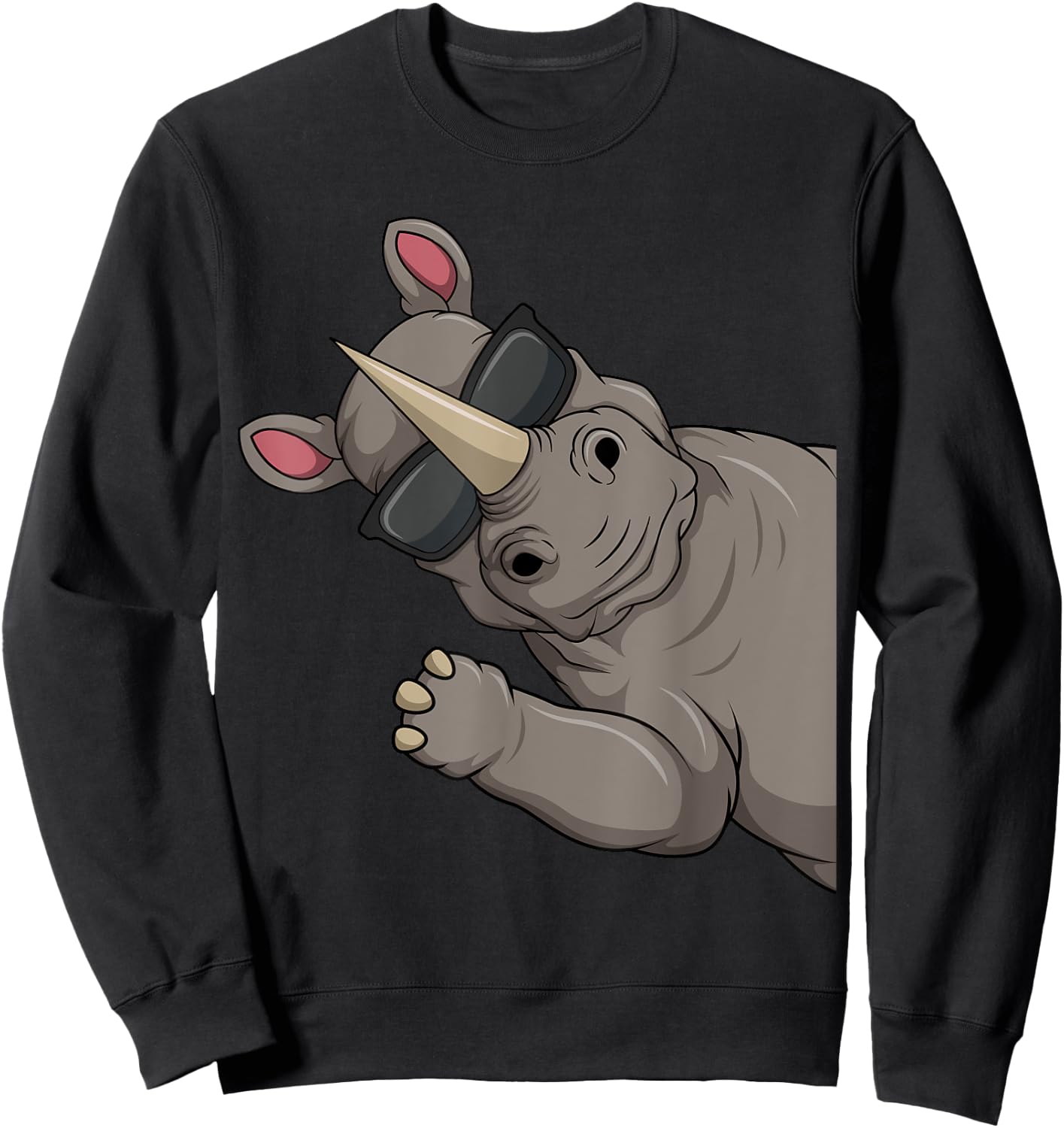 Nashorn Kinder Jungen Damen Sweatshirt - Sweatshirt | Black