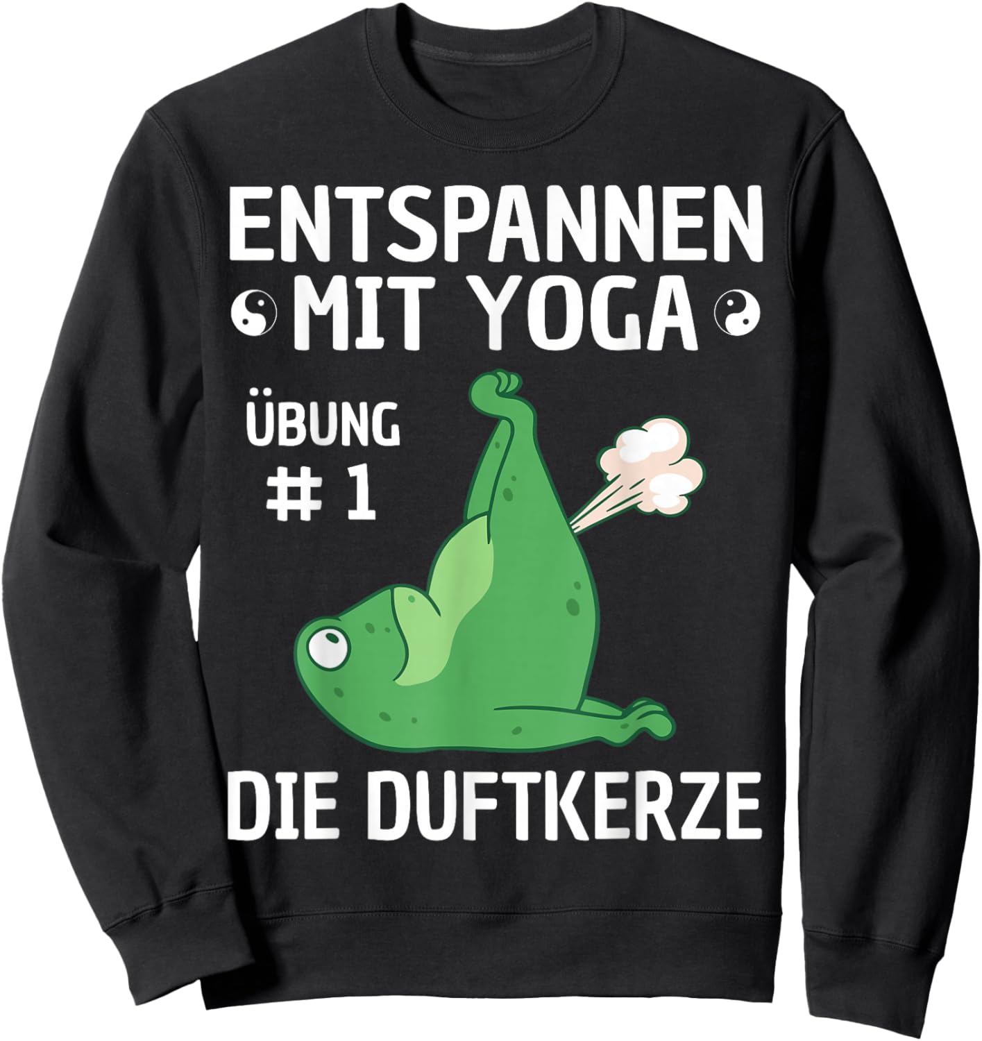 Relaxing with Yoga Frog Motif Funny Meditation Fitness , black Sweatshirt - Sweatshirt | Black