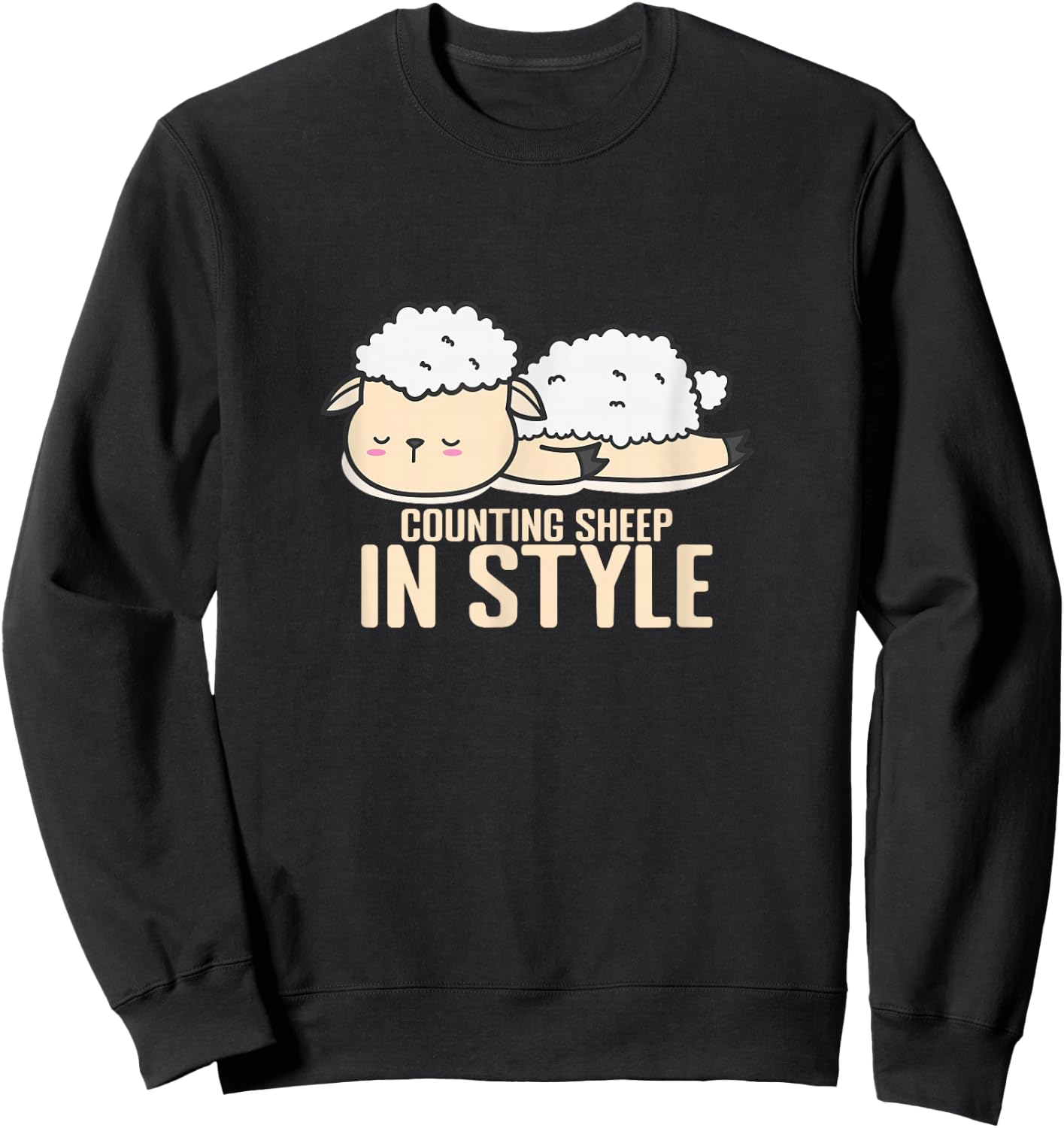 Counting Sheep in Style Pajamas Pyjamas Sweatshirt - Sweatshirt | Black