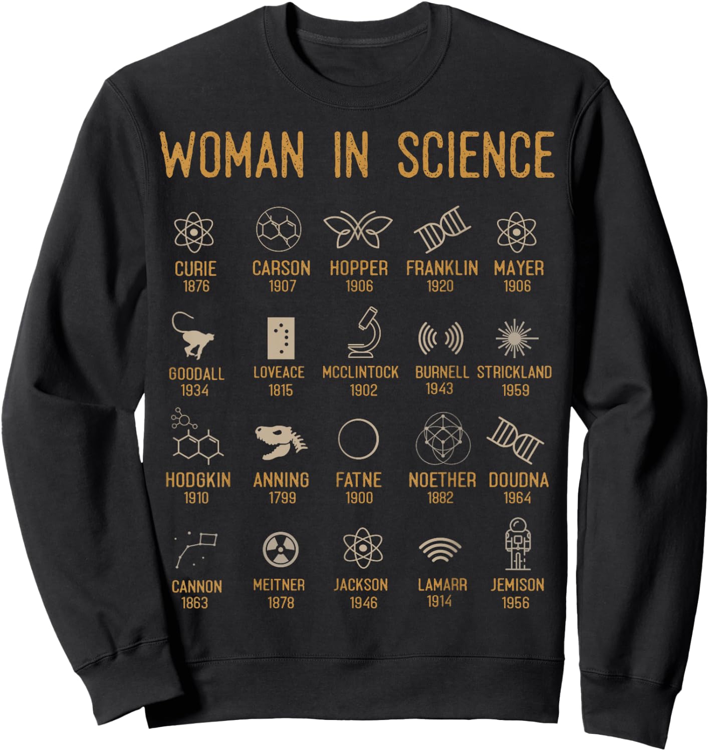 Women In Science, History Of Science Sweatshirt - Sweatshirt | Black