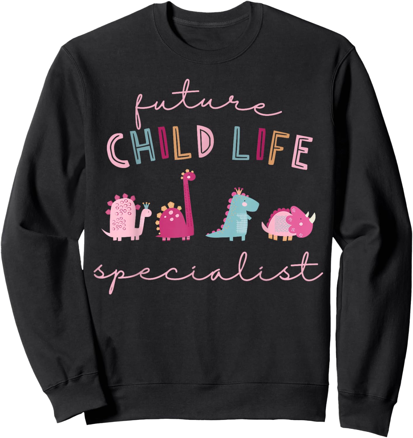 Future Child Life Specialist Dinosaur CCLS Child Life Intern Sweatshirt - Sweatshirt | Black